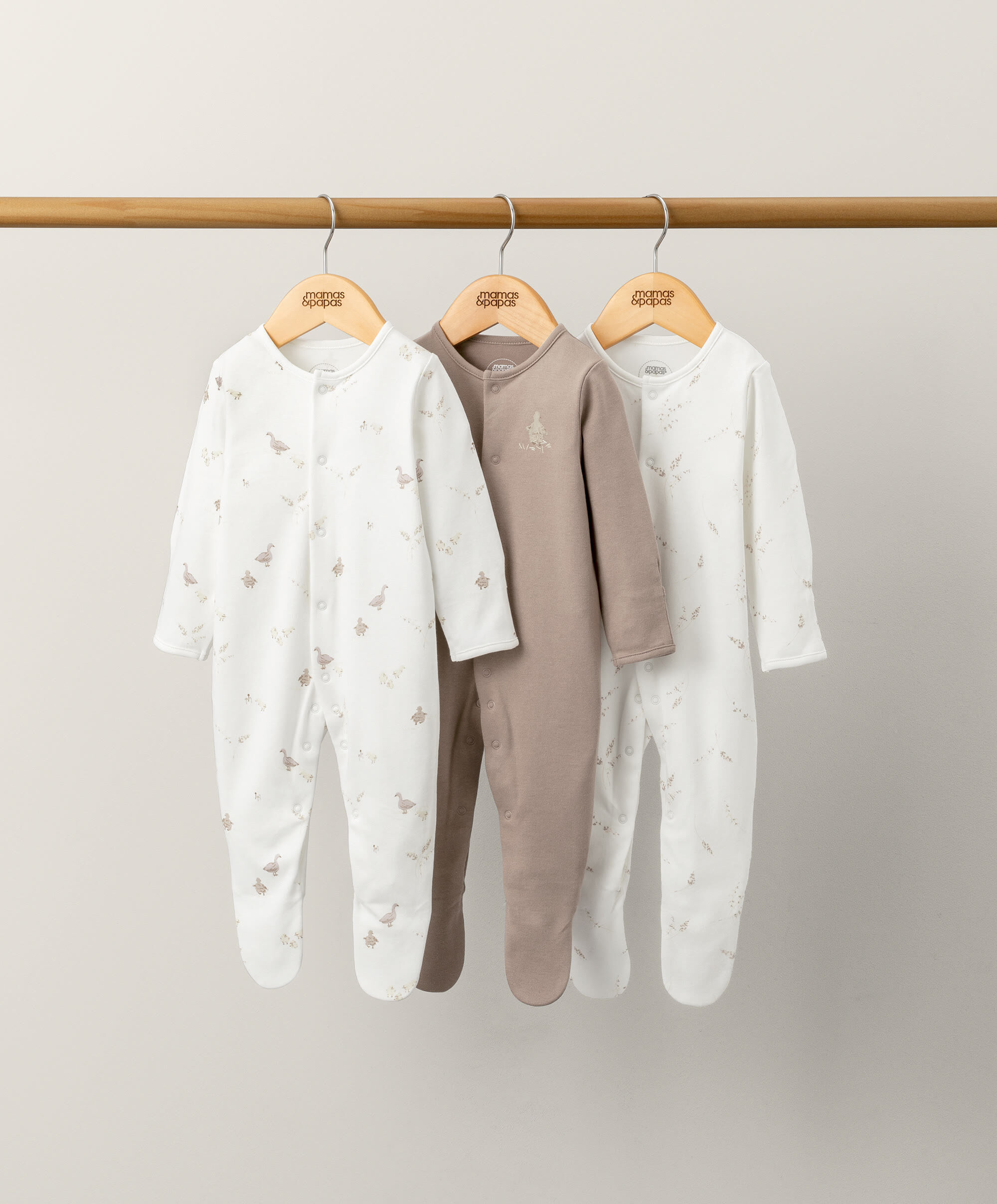 Down By Lake Sleepsuits (Set of 3) - Brown image number 1