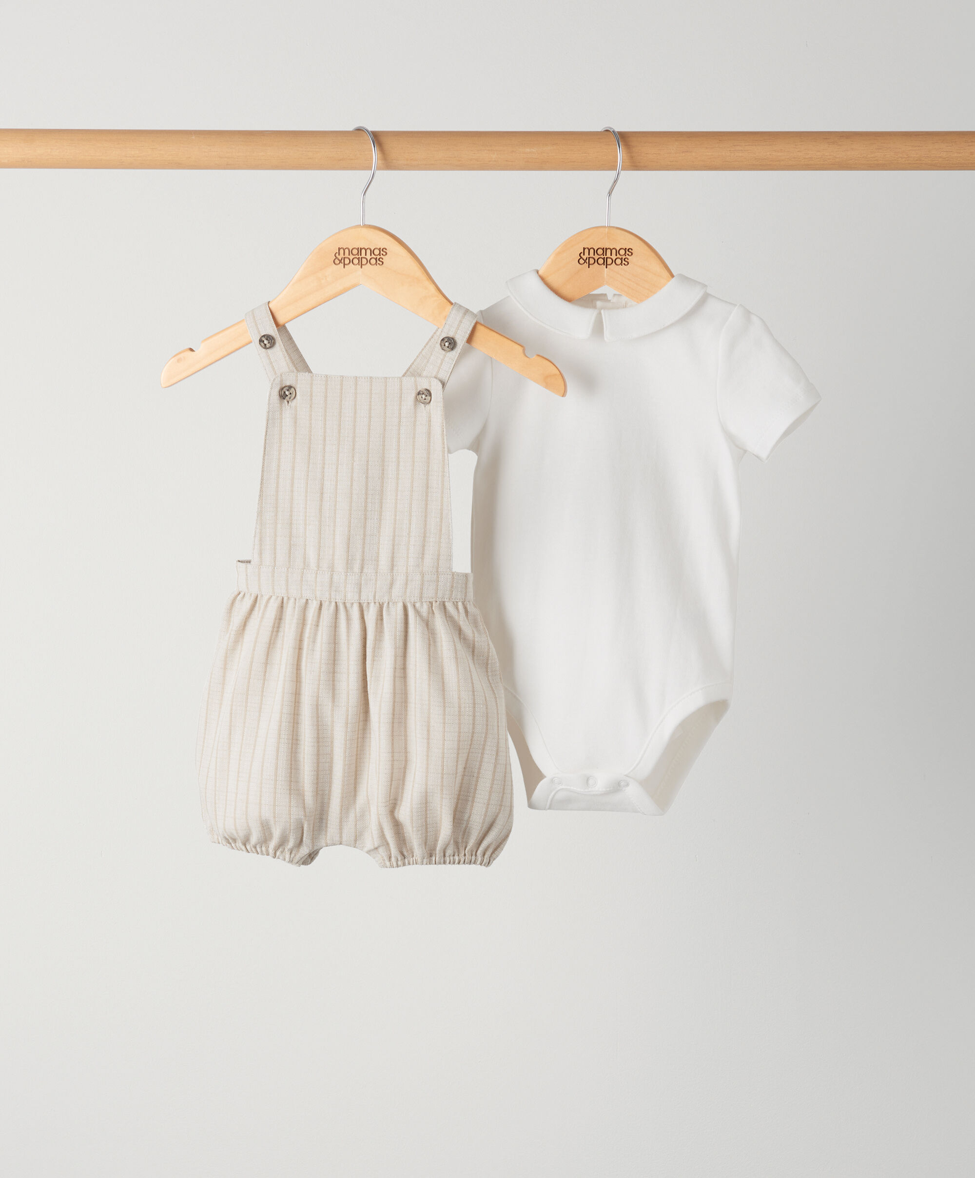 Stripe Dungaree and Bodysuit - 2 Piece Set
