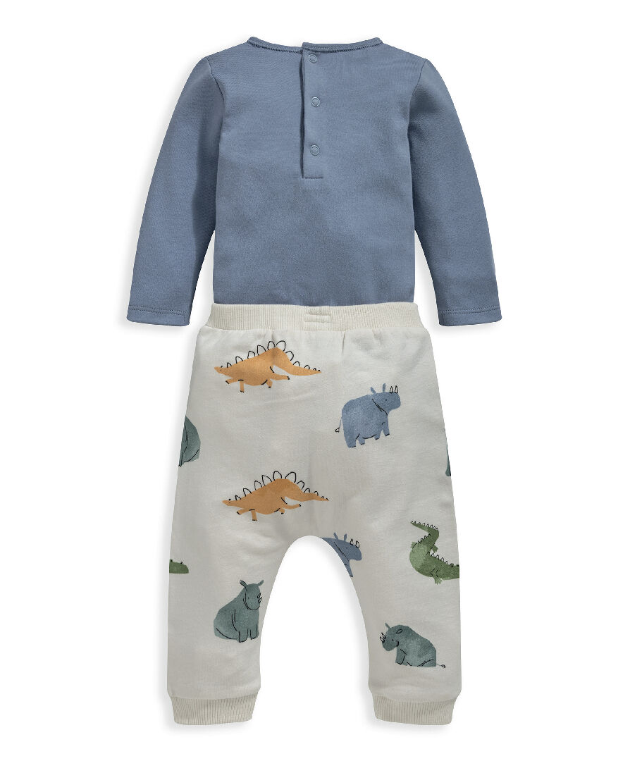 2 Piece Dino Print Wrap Front Bodysuit image number 2