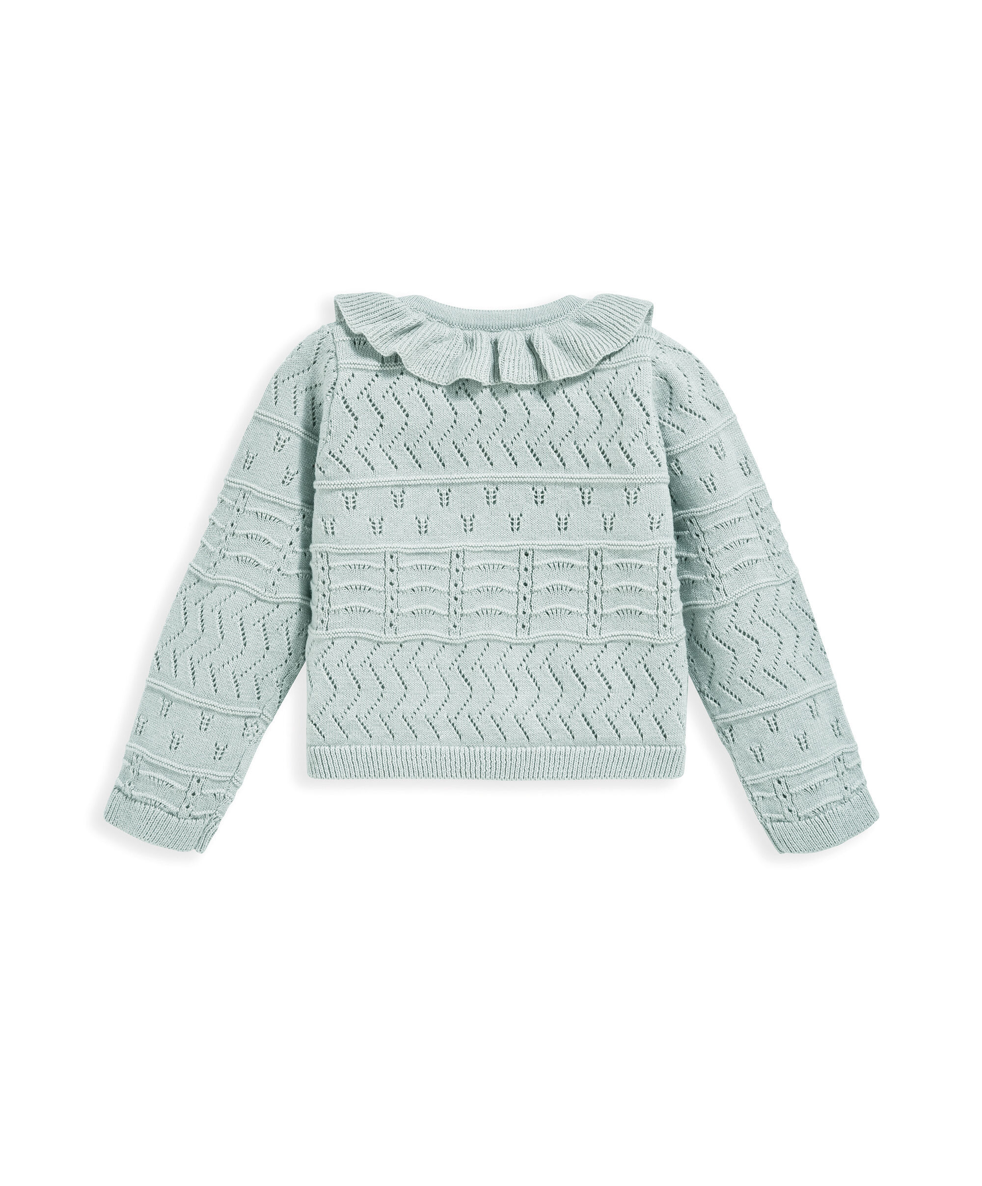 Green Frill Collar Cardigan image number 3