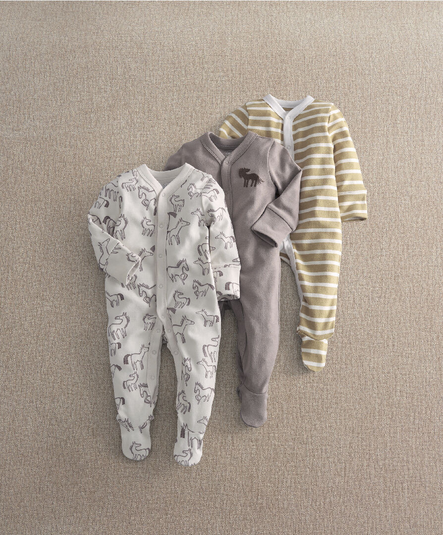 3Pk Hobby Horse Sleepsuits image number 1