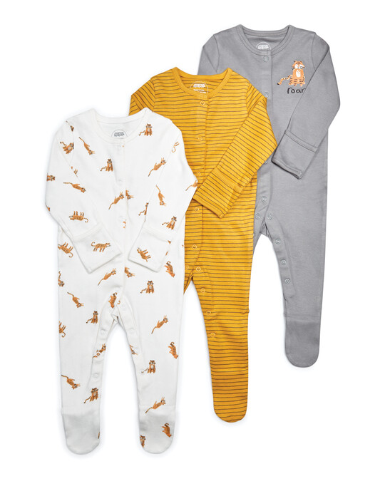 Tiger Jersey Sleepsuits - 3 Pack image number 1