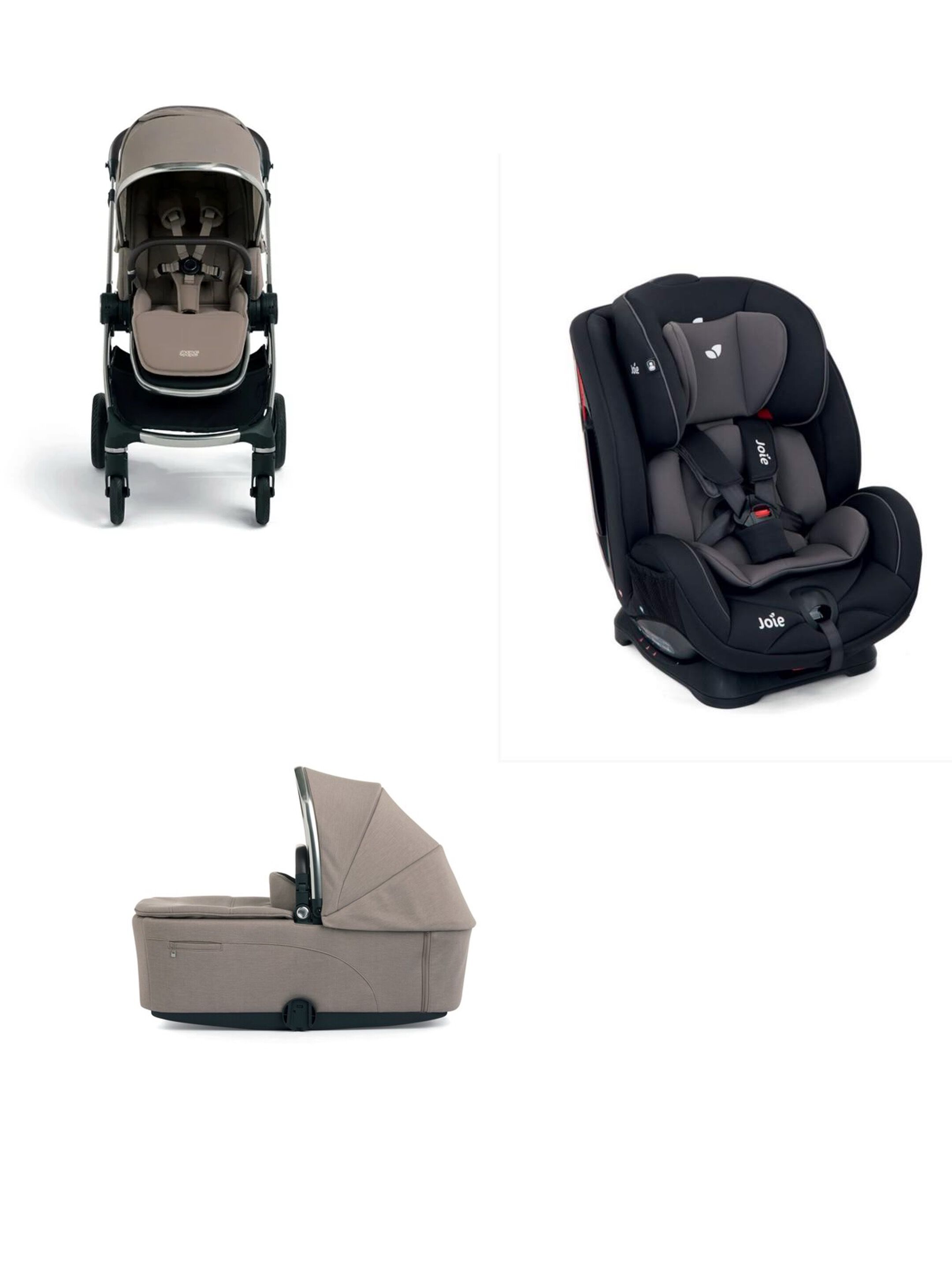 Vardo Heritage Pushchair 3 Piece Bundle with Joie Stages Car Seat Coal - Heritage