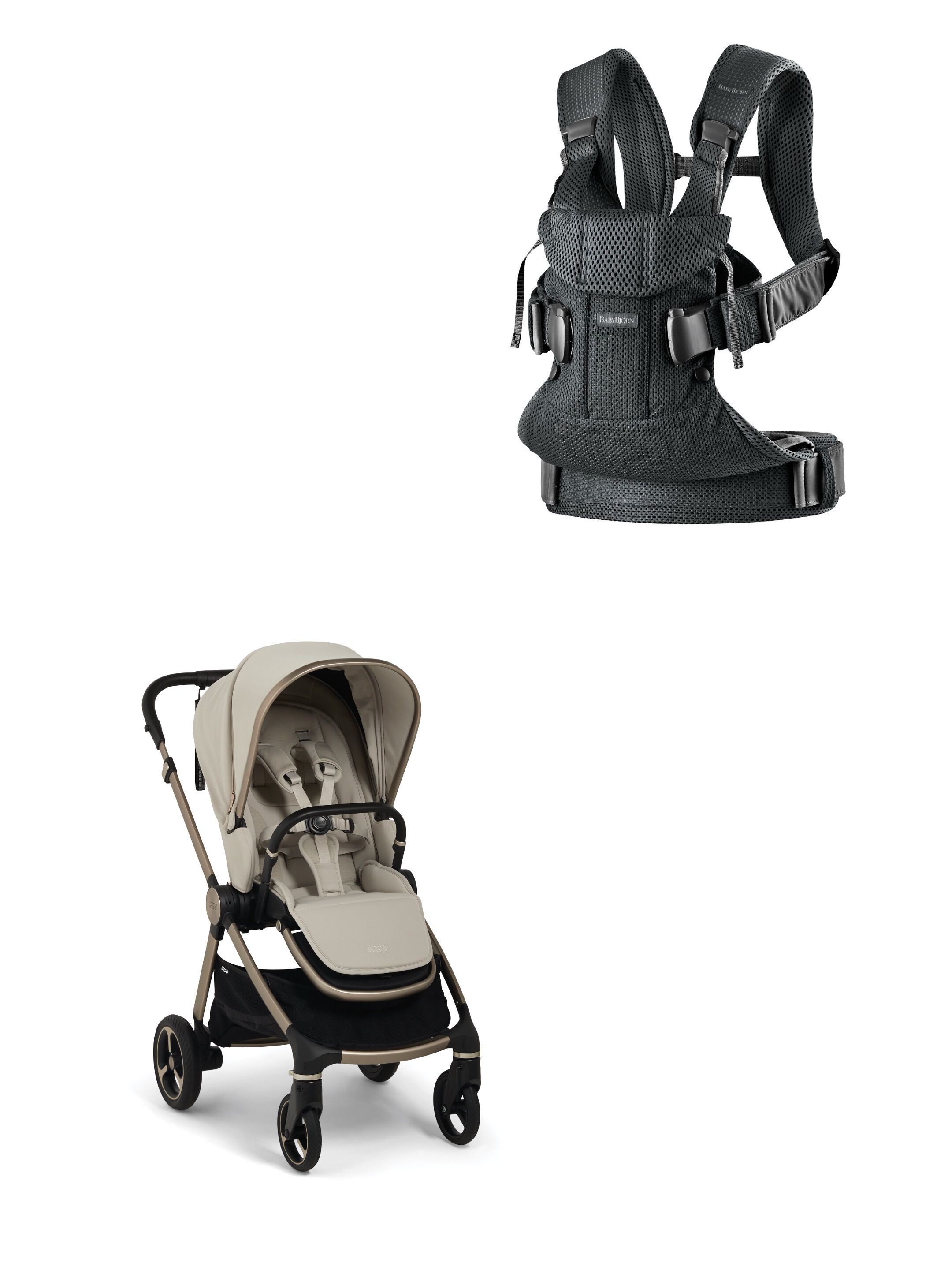 Vardo Storm Stroller with Babybjorn Carrier Mini 2 Piece Bundle