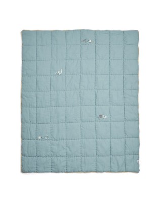 Welcome to the World Quilt - Cotbed/Cot - Blue