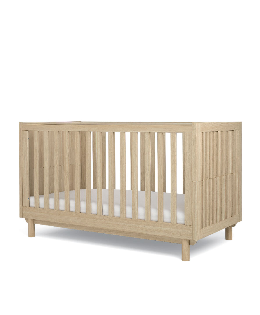 Oska 3 Piece Cotbed Set with Wide Dresser Changer and Wardrobe- Oak image number 9