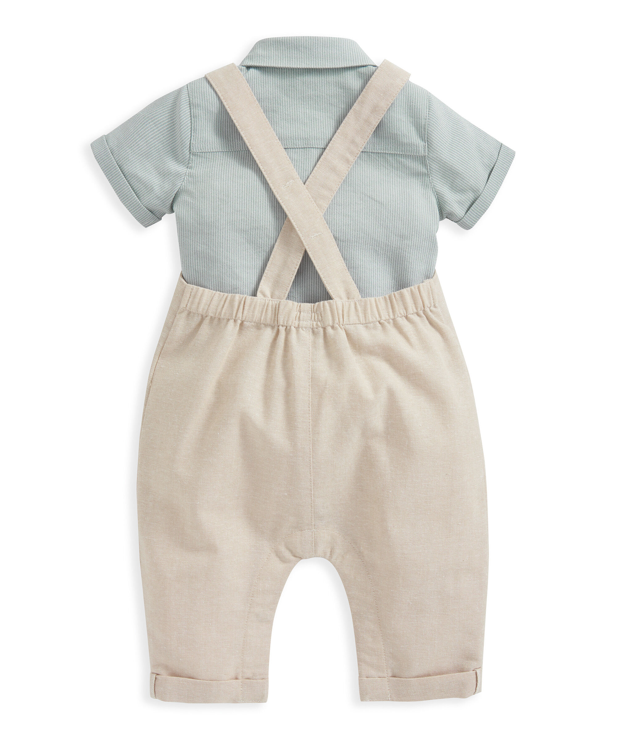 Stripe Shirt &amp; Dungaree - 2 Piece Set image number 3