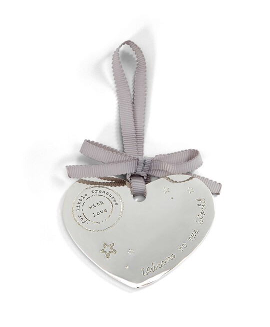Welcome to the World  -  Silver Plated Hanging Heart image number 1