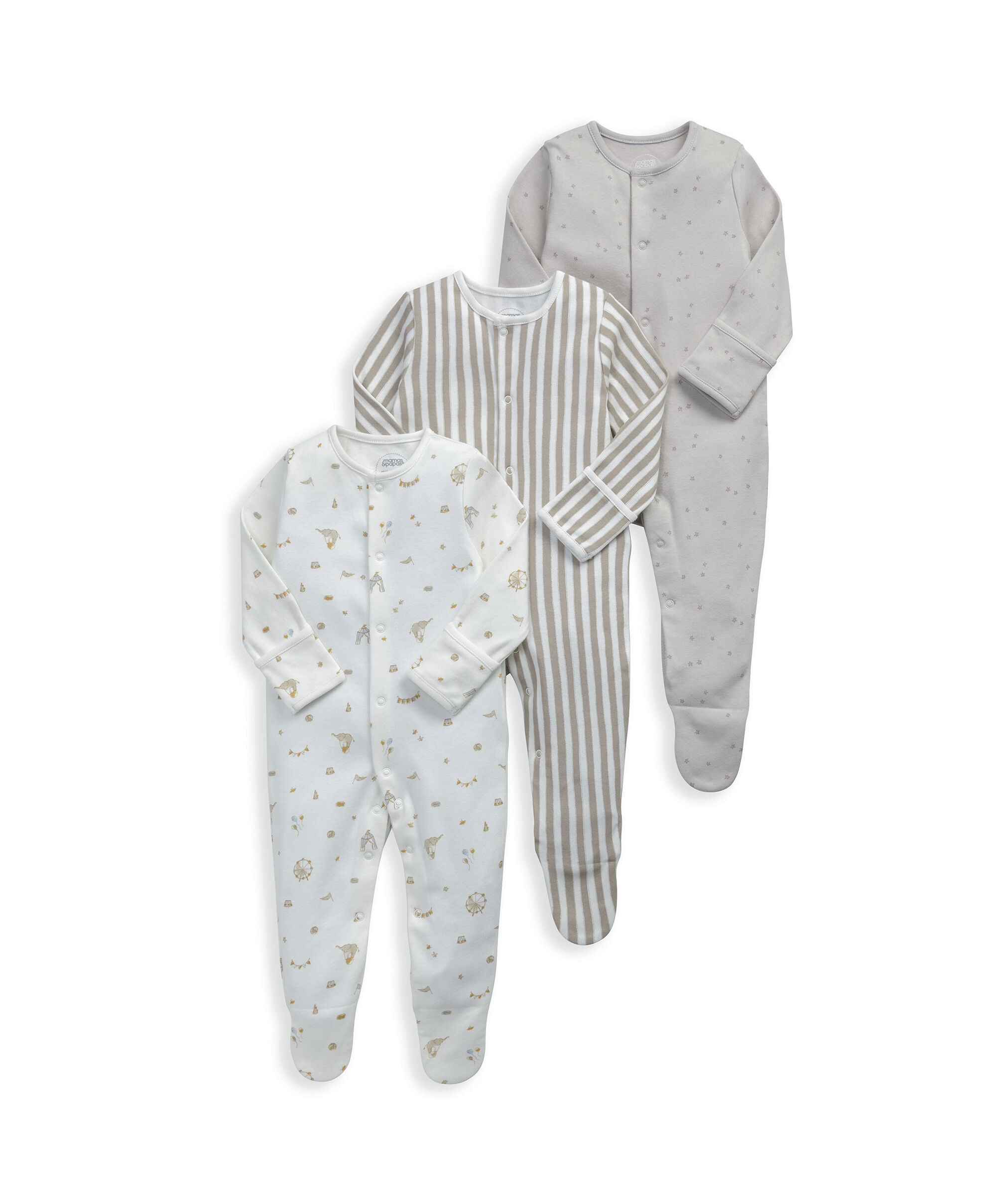 Circus Sleepsuits (Pack of 3) image number 2