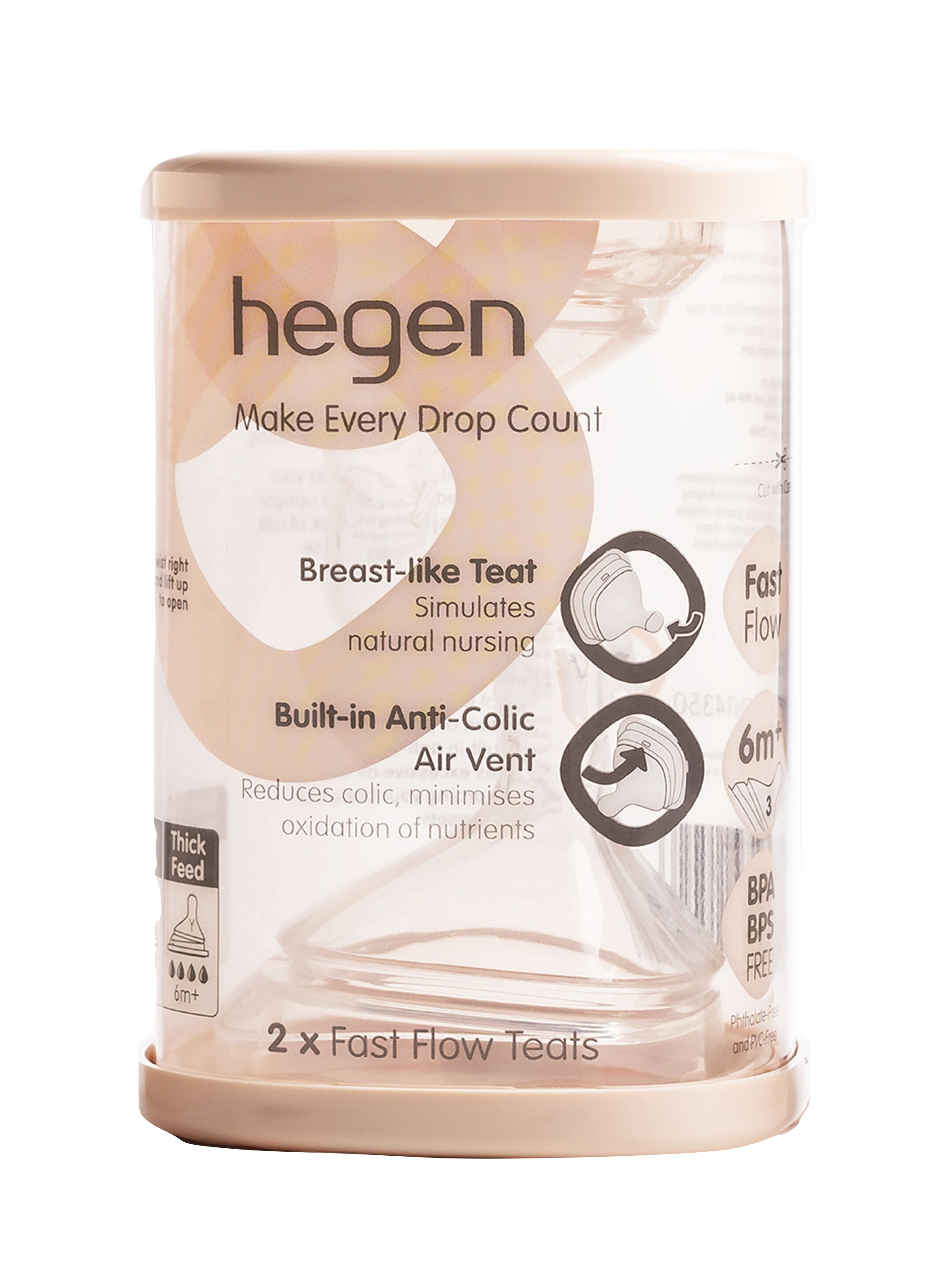 Hegen Teat Fast Flow (2-pack) - 6 months+ image number 1