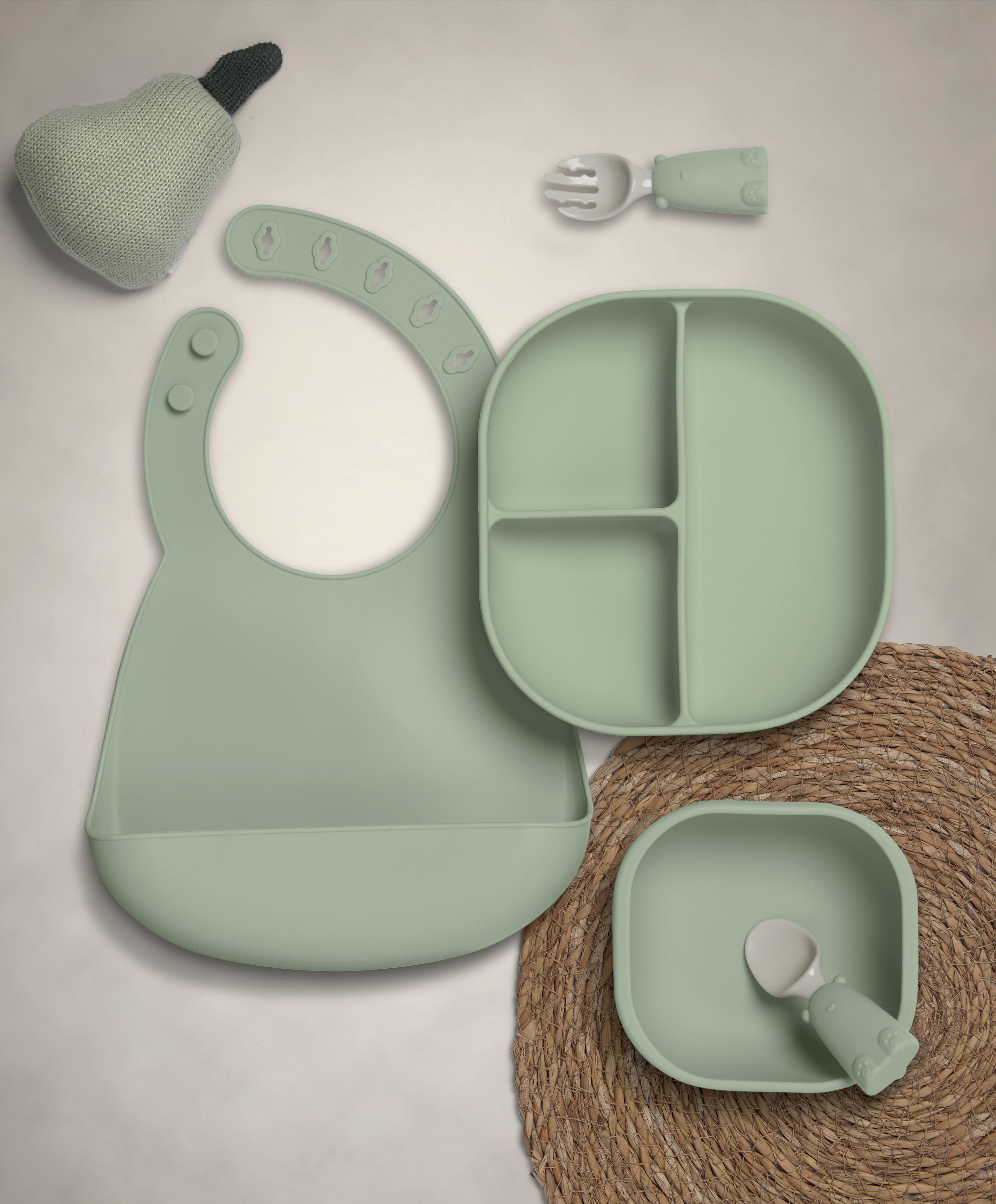 First Mealtime Silicone Set - Kiwi
