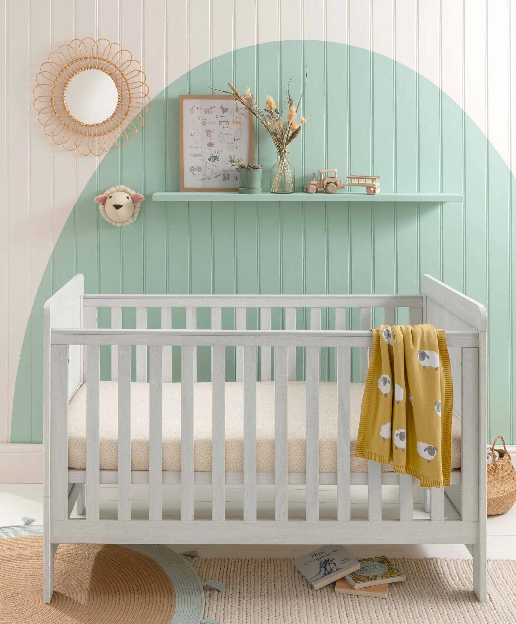 Atlas 2 Piece Cotbed with Dresser Changer Set - White image number 2