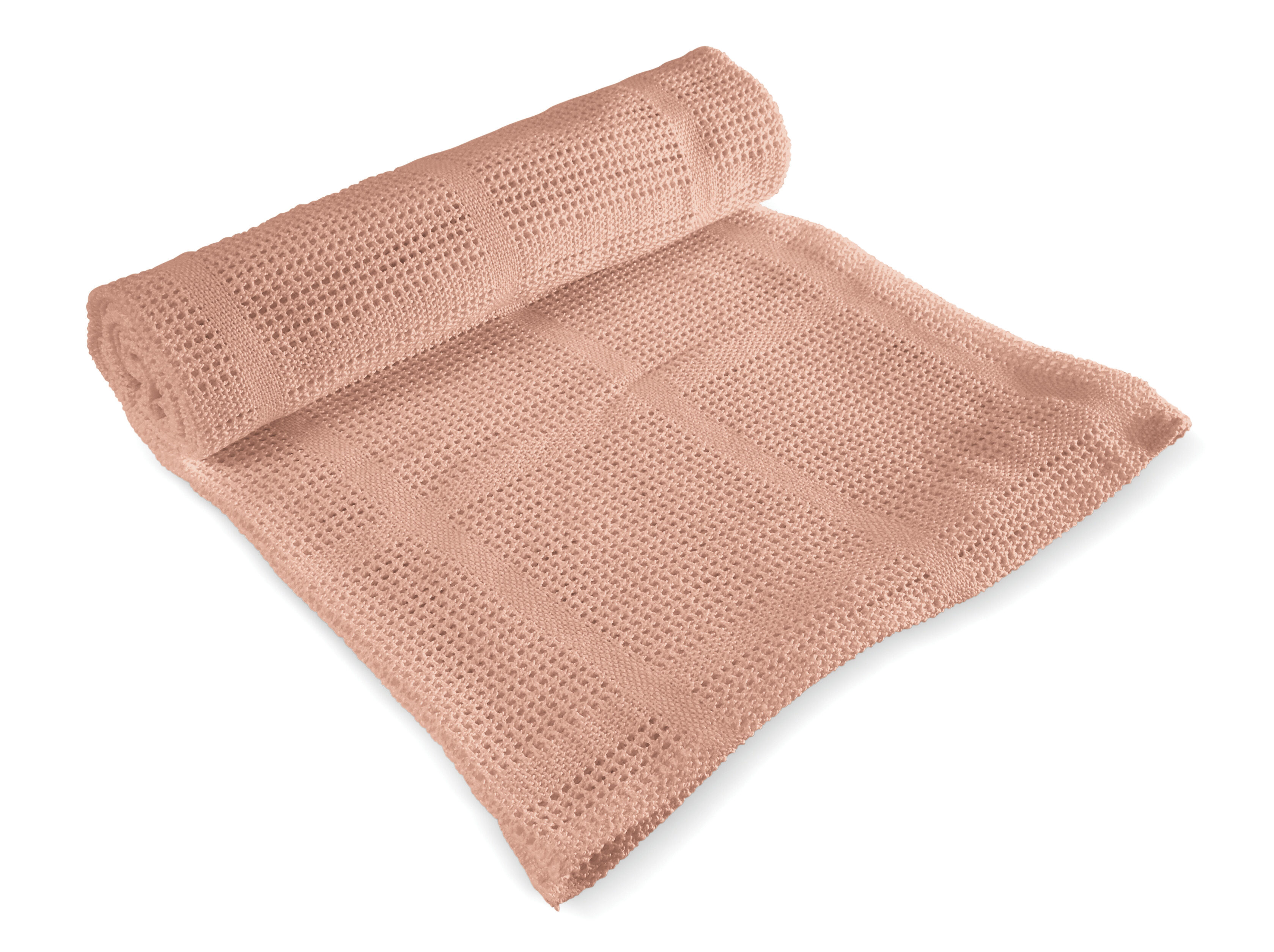 Cellular Cotton Blanket Large - Pink image number 2
