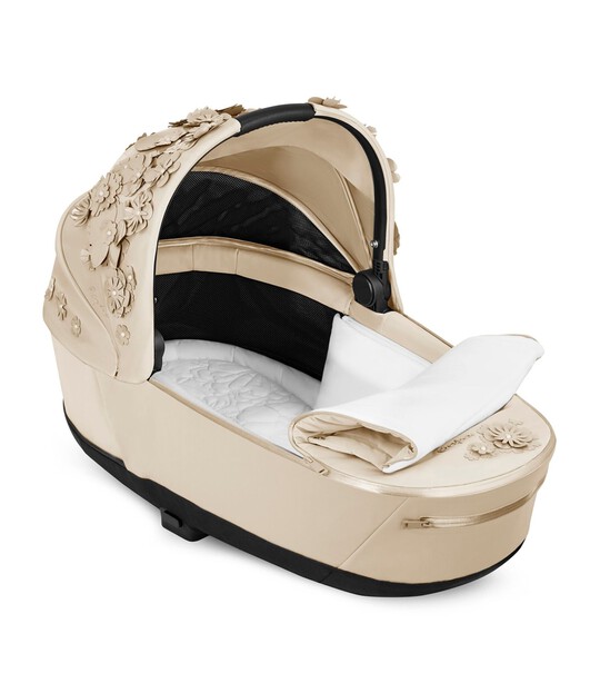 Cybex PRIAM Simply Flowers Beige Lux Carry Cot with Matt Black Frame image number 4