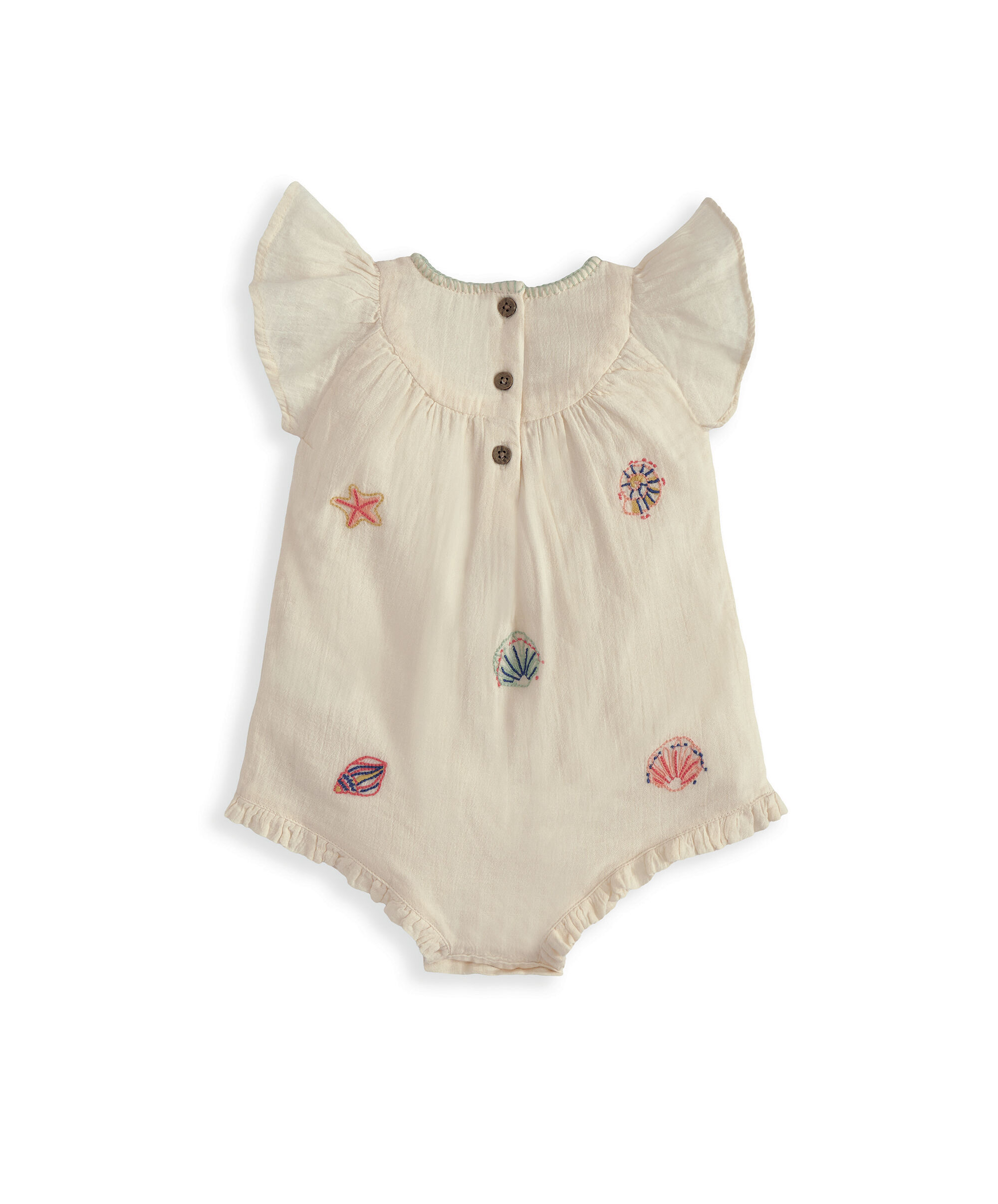 Pink Embroidered Romper image number 3