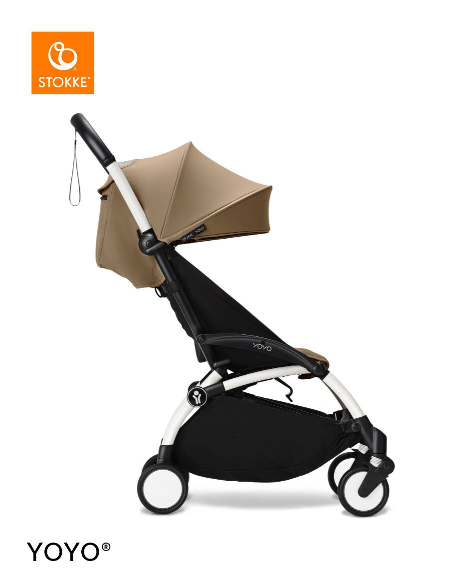 Stokke YOYO3 White Frame with 6+ Color Pack - Toffee & Cup Holder (3 Pieces)
