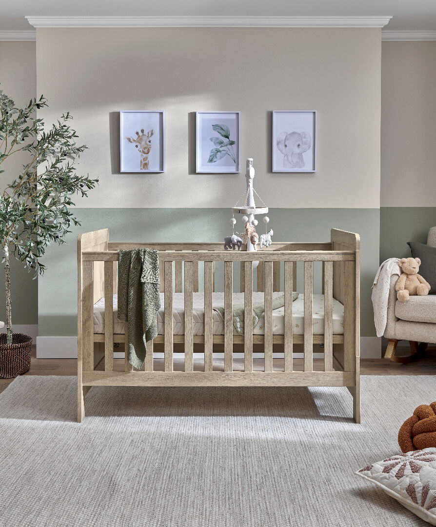 Atlas 2 Piece Cotbed Set with Wardrobe- Light Oak image number 3