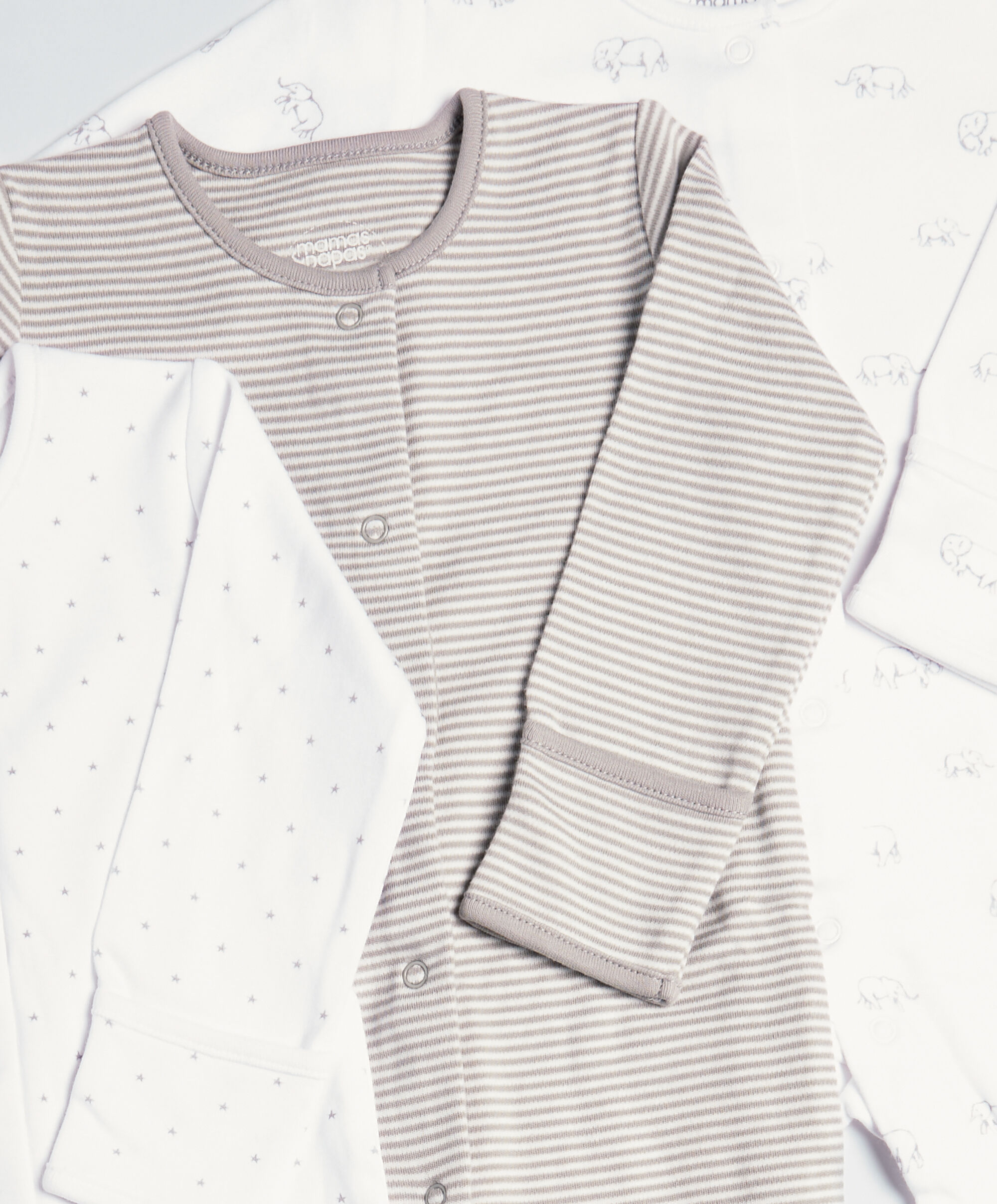 Elephant Sleepsuits 3 Pack image number 2