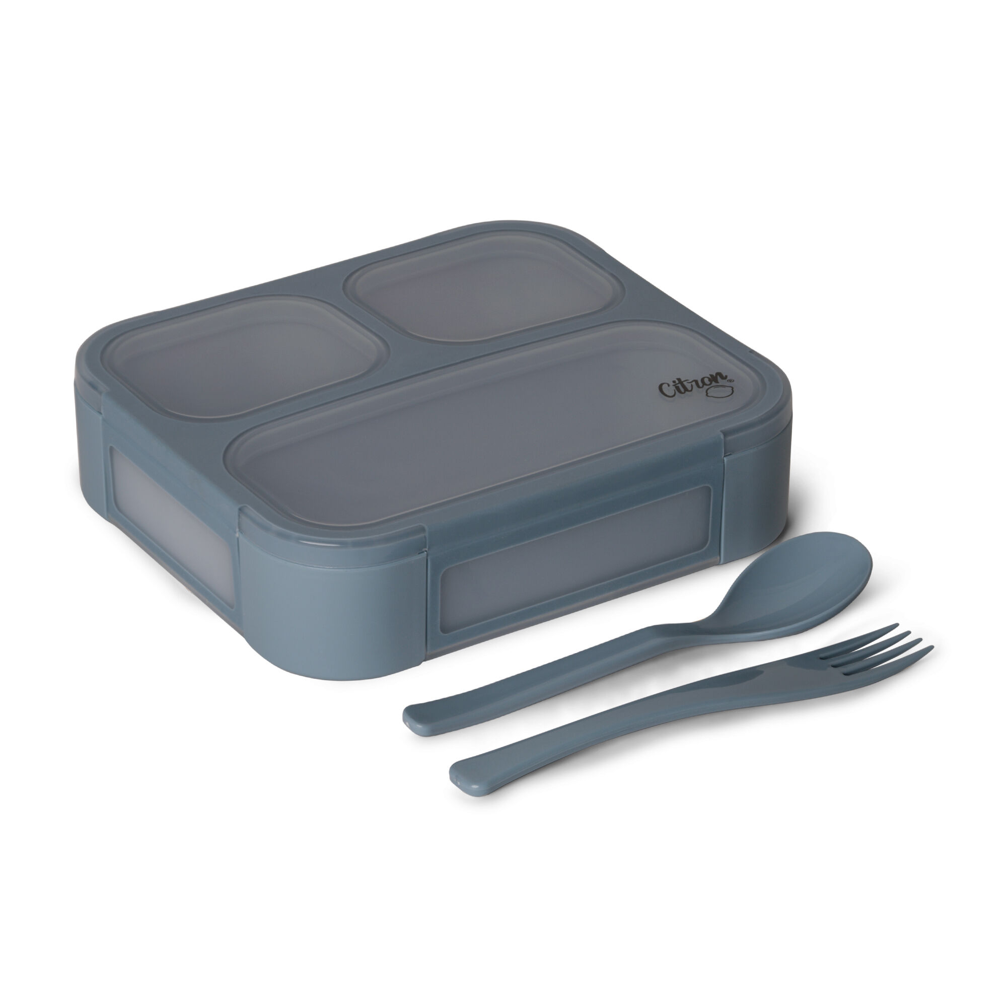 Citron Lunchbox with Fork and Spoon - Dusty Blue image number 3