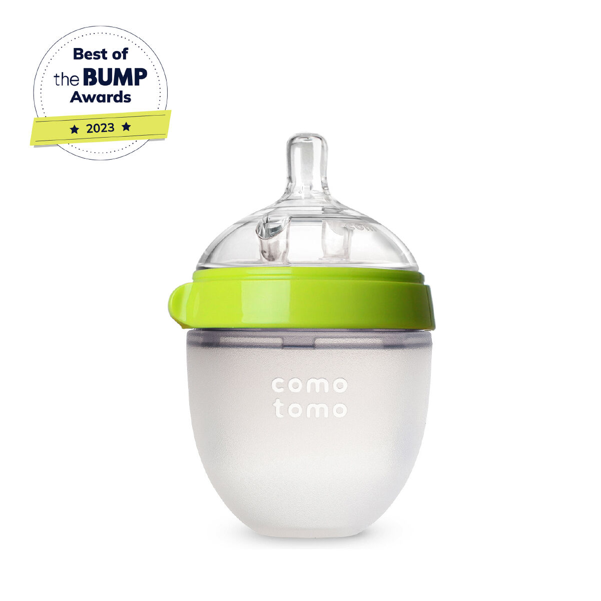 Comotomo Natural Feel Baby Feeding Bottle Green & White - 150 ml image number 1