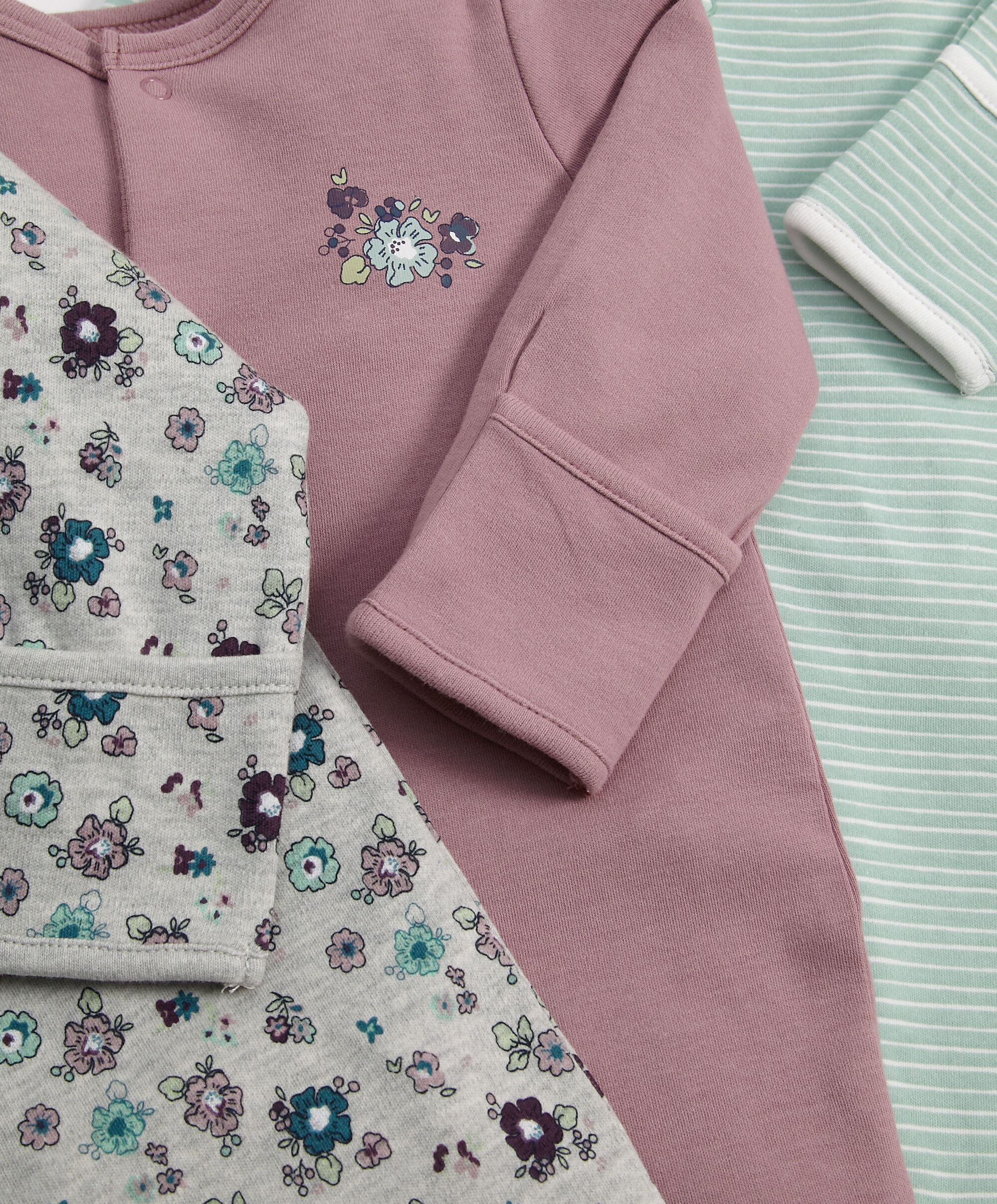 Pansy Print All-in-Ones (Set of 3) image number 3