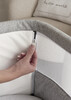 Lua Bedside Crib Bundle Grey with Mattress Protector & Fitted Sheets - Stripe / Grey image number 9