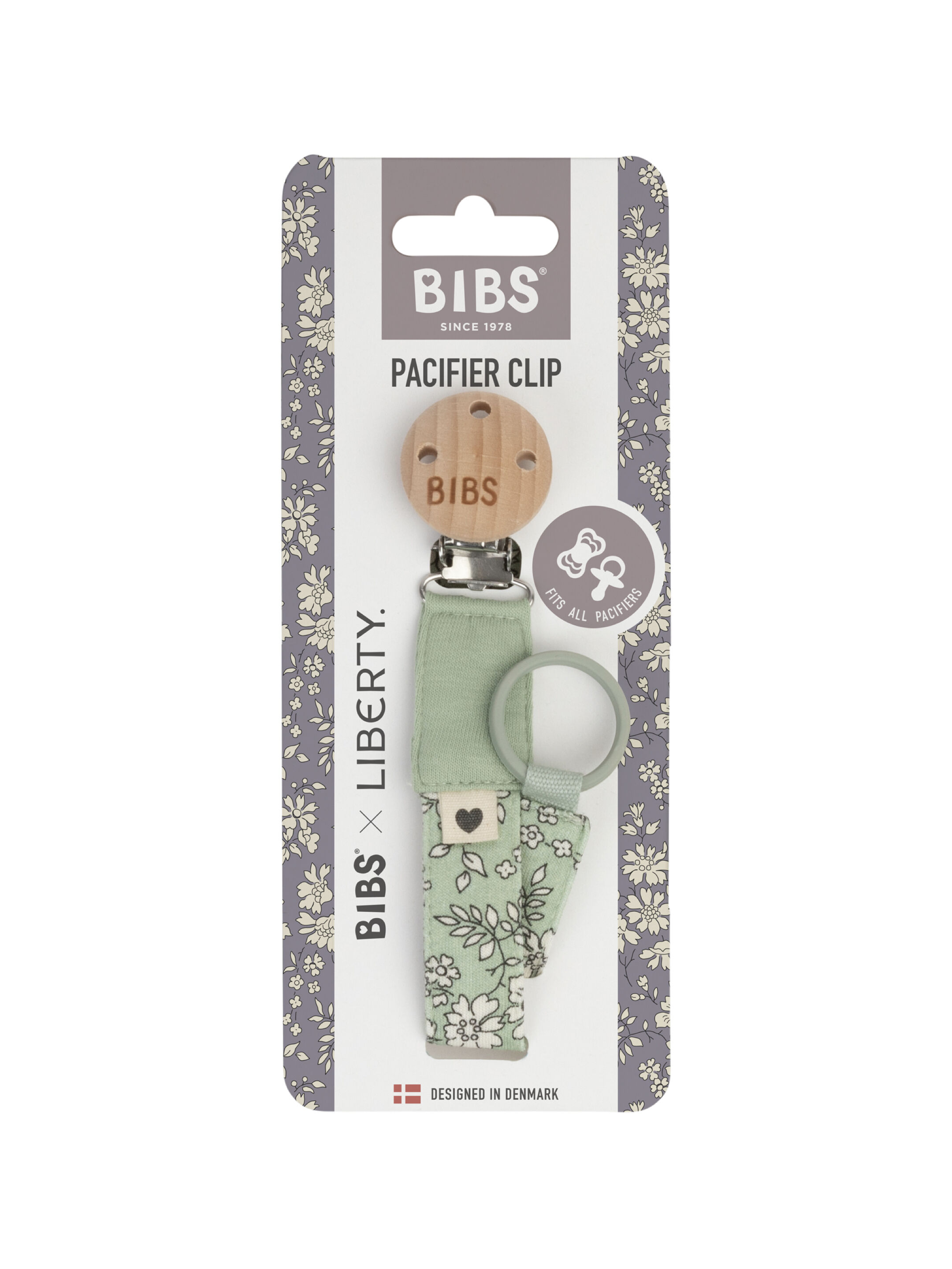 BIBS x Liberty Pacifier Clip Capel Sage image number 2