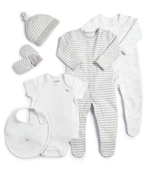 White Welcome to the World Clothing Gift Set - 6 Pieces