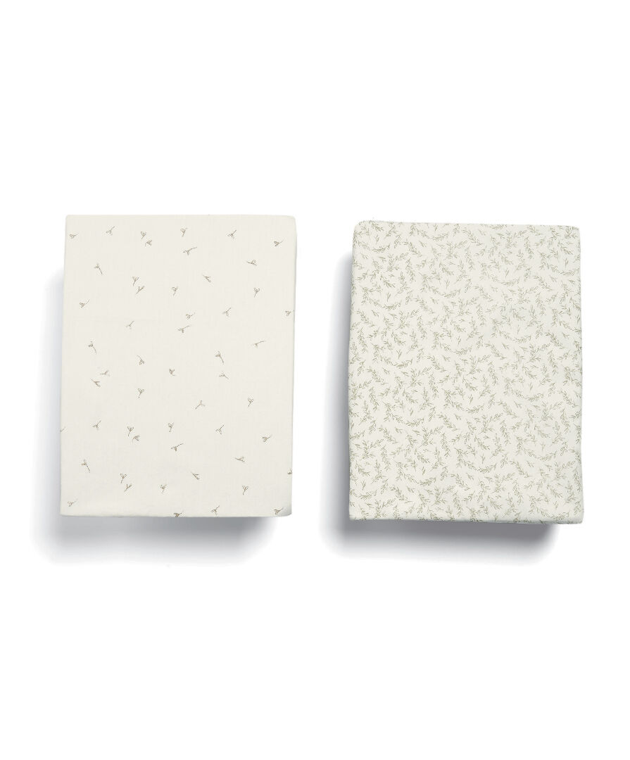 Welcome to the World Seedling Cotbed Fitted Sheets (2 pack) - Seed/Leaf image number 3