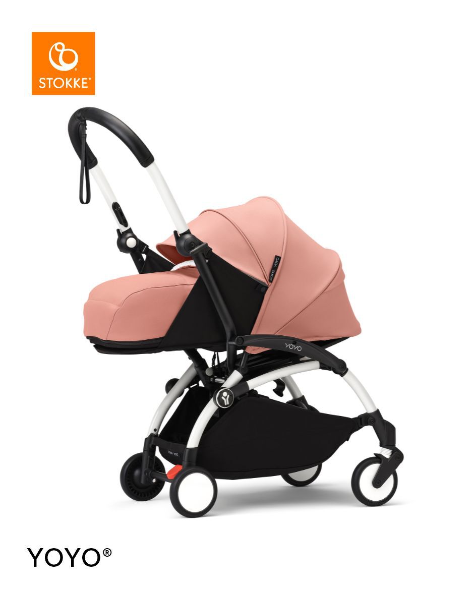Stokke YOYO3 White Frame with 0+ Newborn Pack - Air France Blue & Cup Holder (3 Pieces)