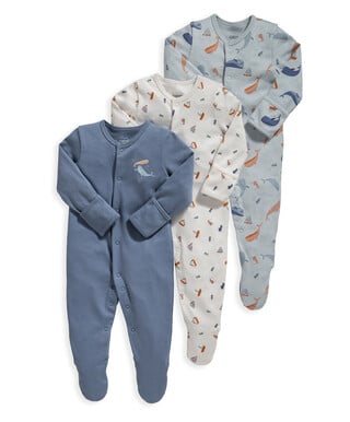 Whale Sleepsuits 3 Pack
