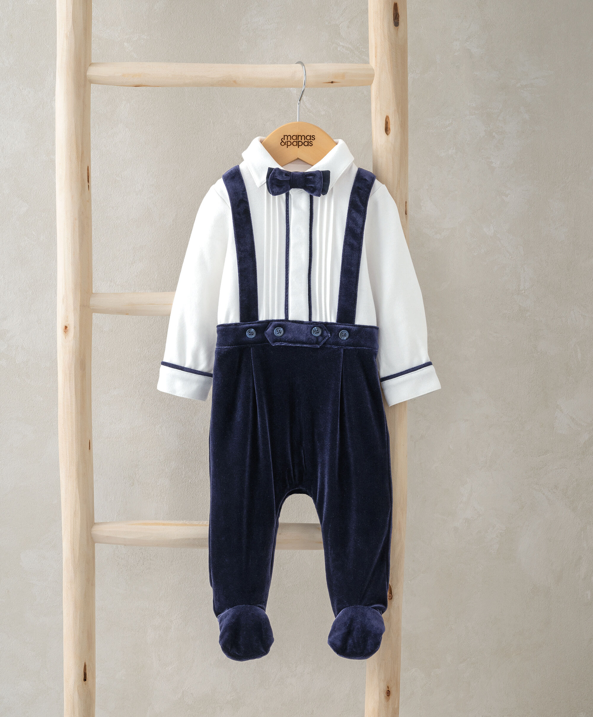 2 Piece Mock Tuxedo and Bow Tie Set - Navy image number 1