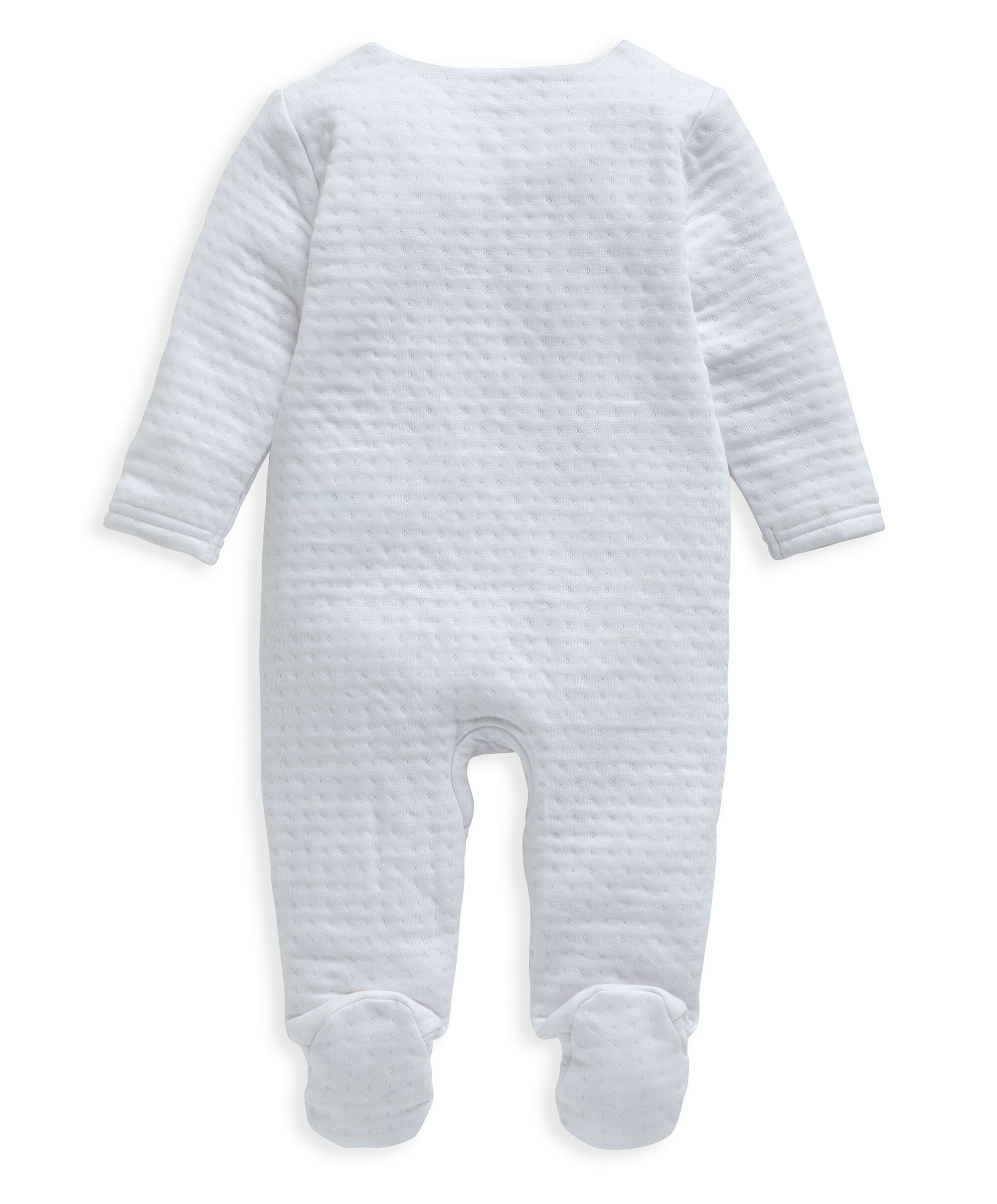 White Textured All-In-One with Bib image number 2