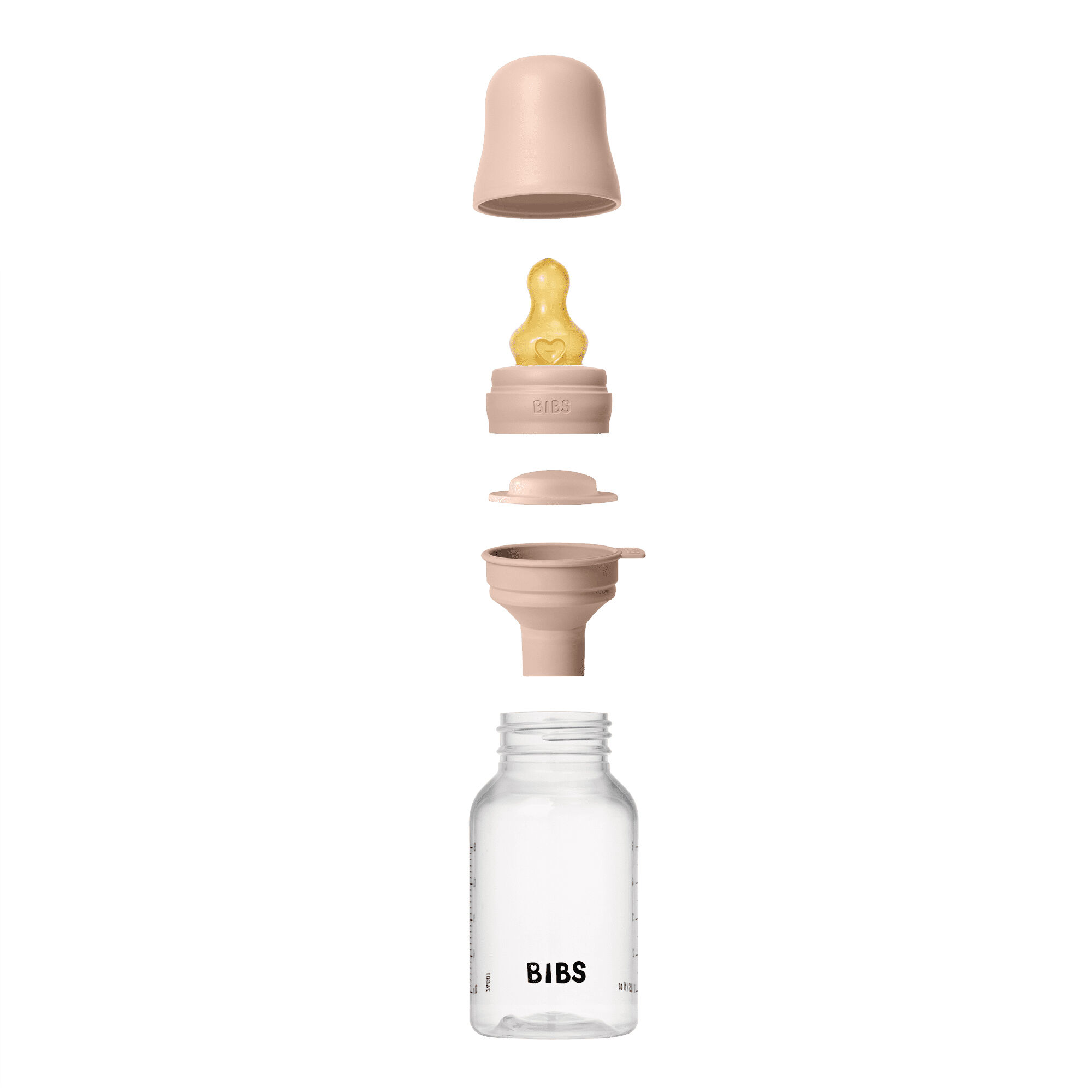 BIBS Baby Bottle Round Nipple Latex 1 Pack 150 Ml Slow Flow Blush image number 3