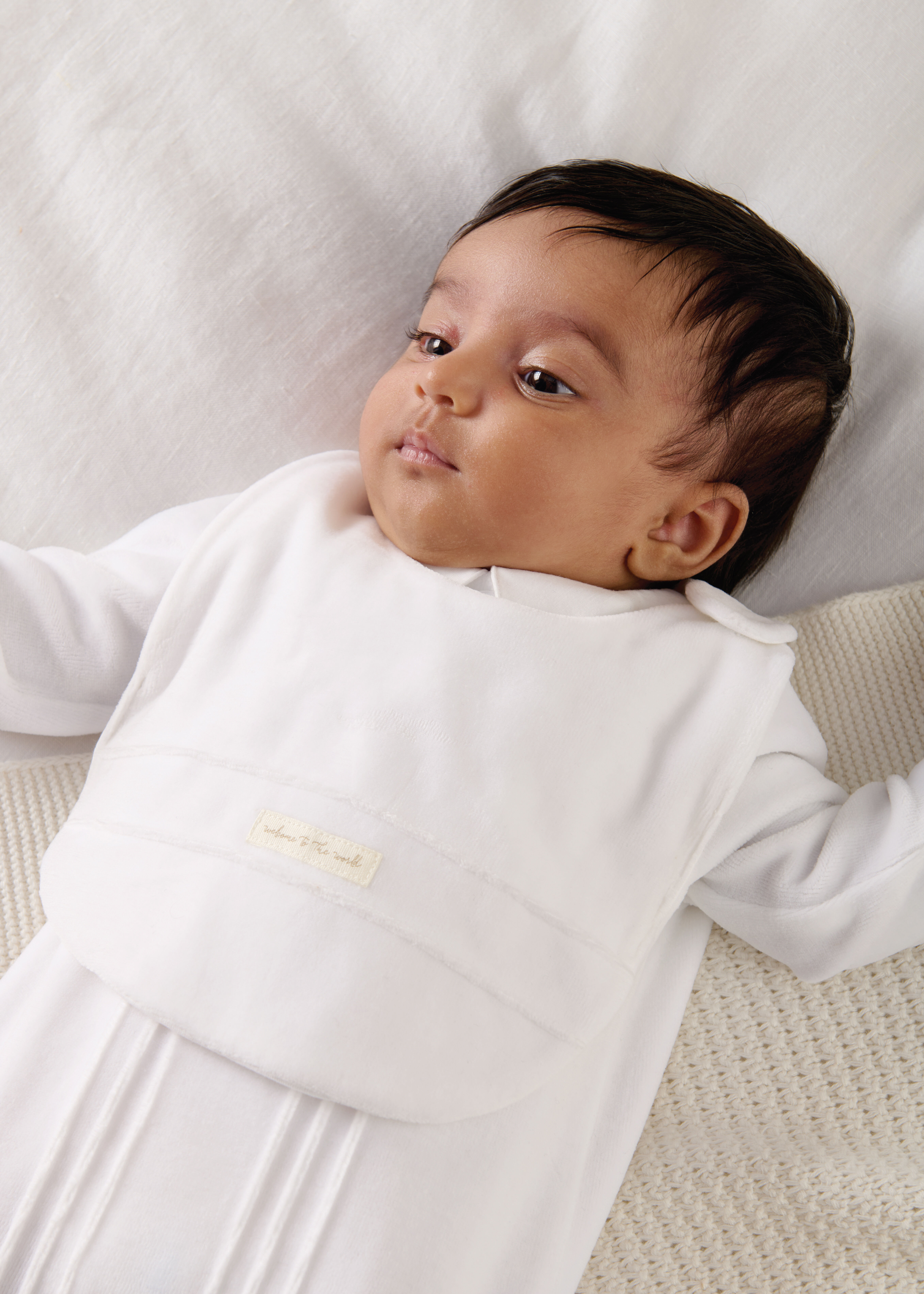 Velour Bib - White image number 2