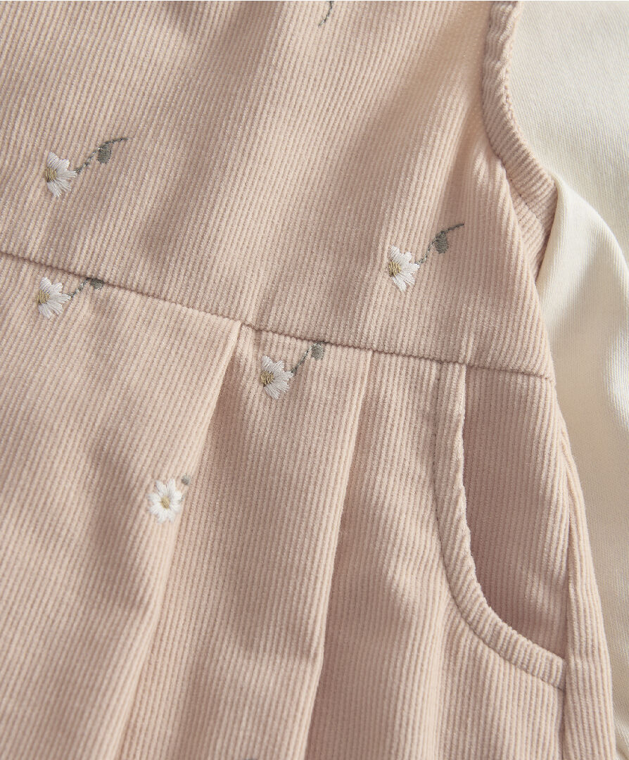2pc Cord Embroidered Romper Set image number 5