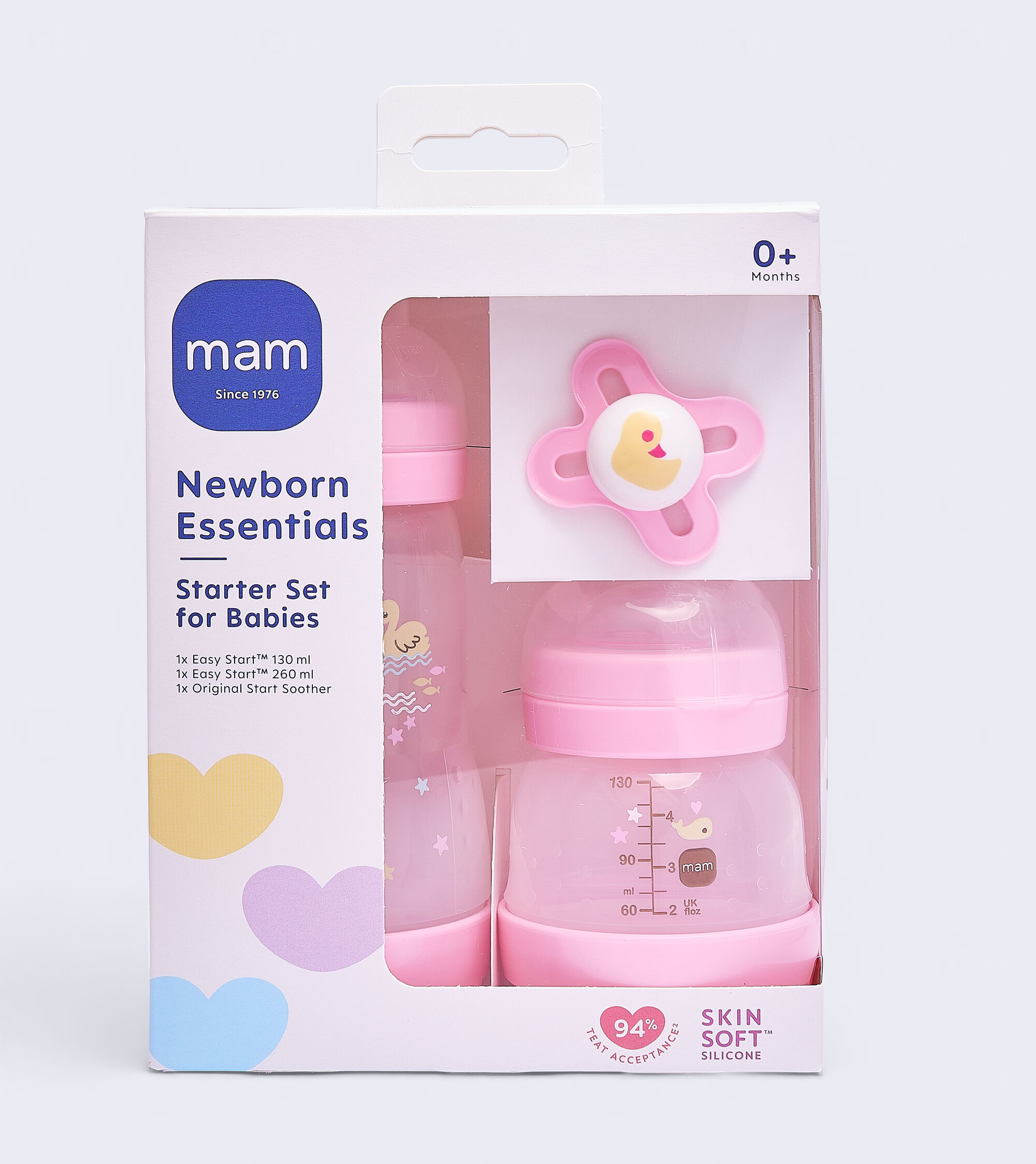 Mam Baby Easy Start Anticolic Starter Set Silicone Flexible Set - 0 M+ | Sealife Pink - Pack of 3 image number 2