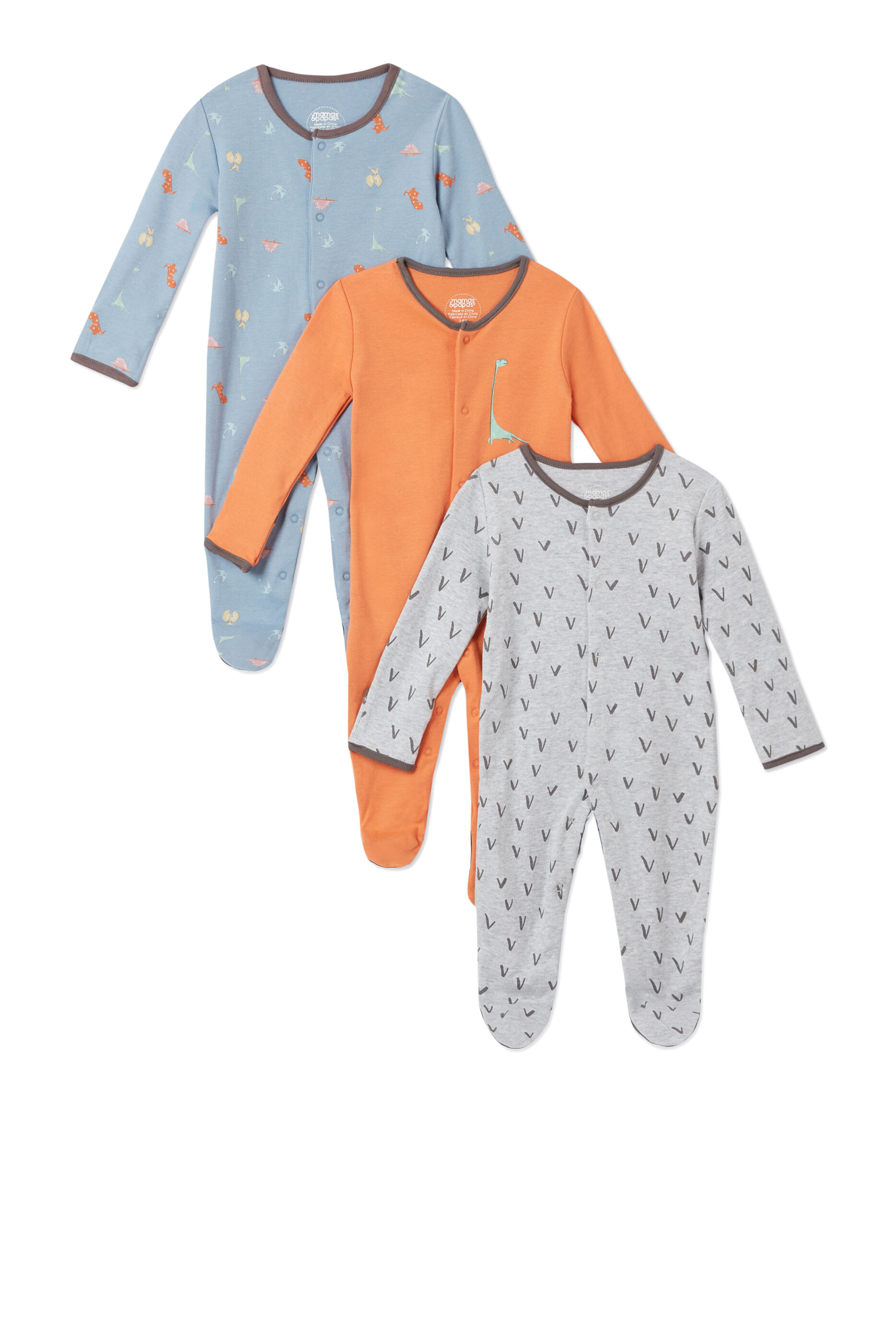 Dino Sleepsuits 3 Pack image number 1