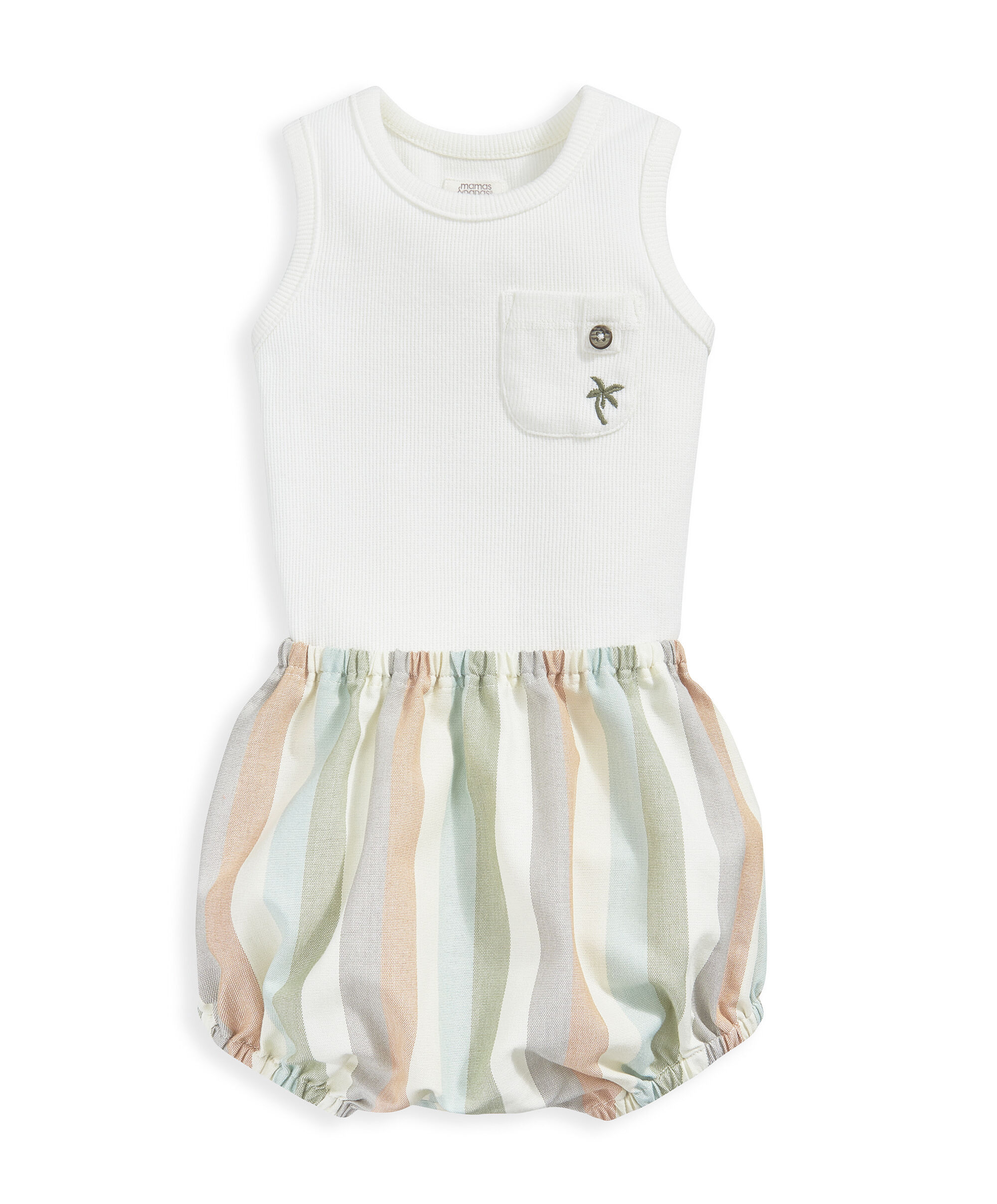 2 Piece Vest Bodysuit & Stripe Bloomer Set image number 2