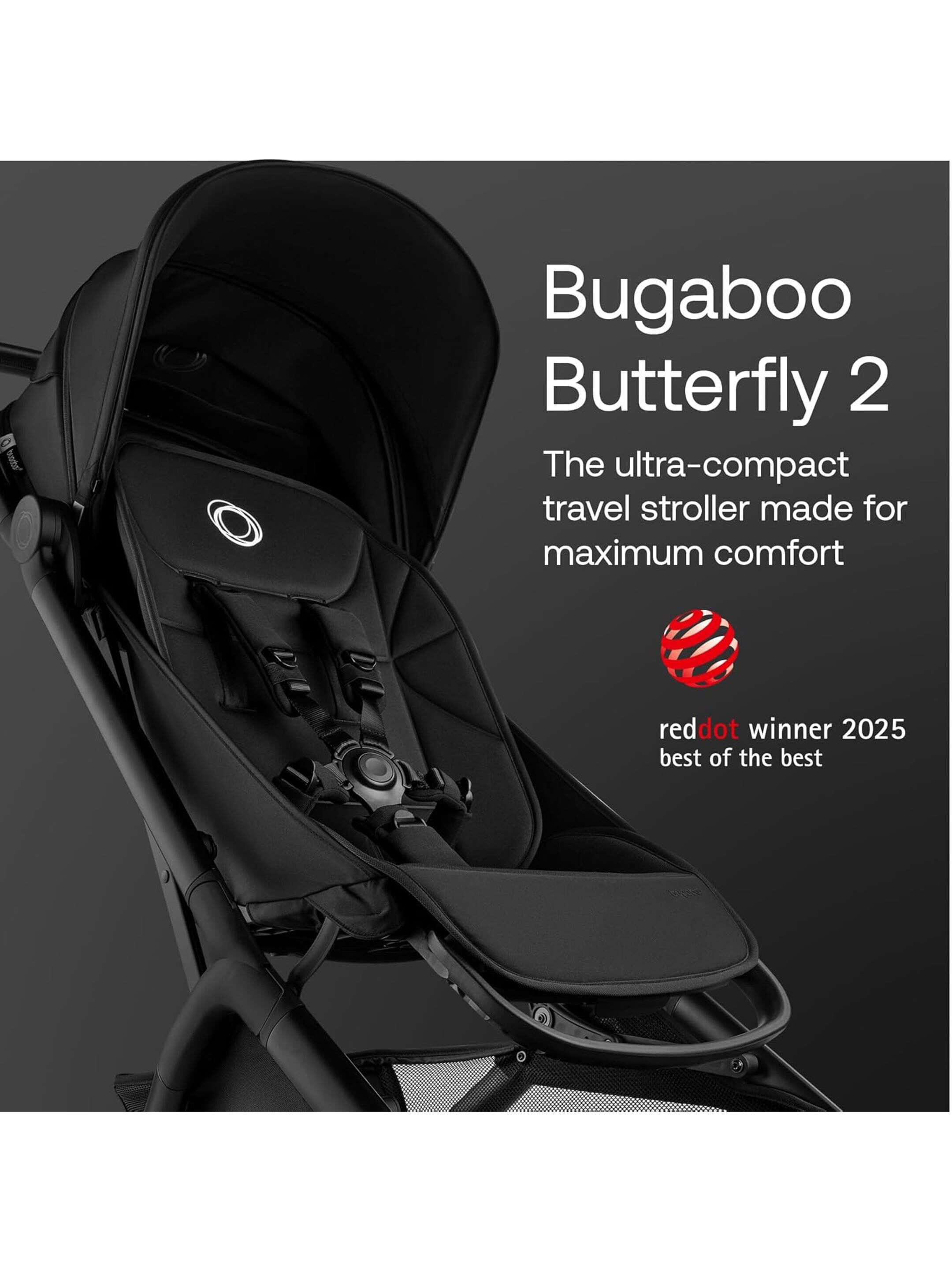 Bugaboo Butterfly 2 Complete Stroller - Black image number 7