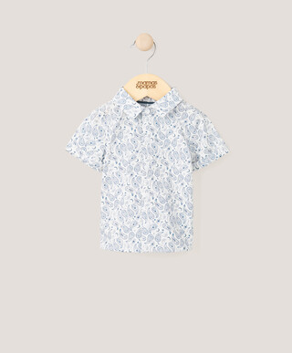 Paisley Print Shirt - Blue and White