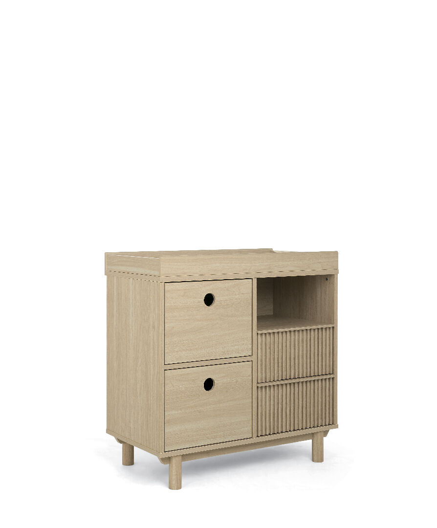 Oska 3 Piece Cotbed Set with Narrow Dresser Changer and Wardrobe- Oak image number 6