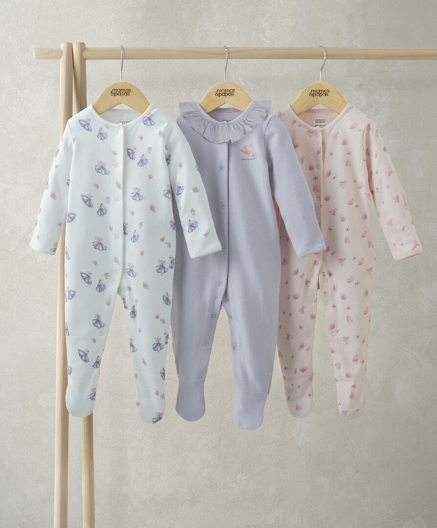Ballerina Sleepsuits (Pack of 3) image number 1