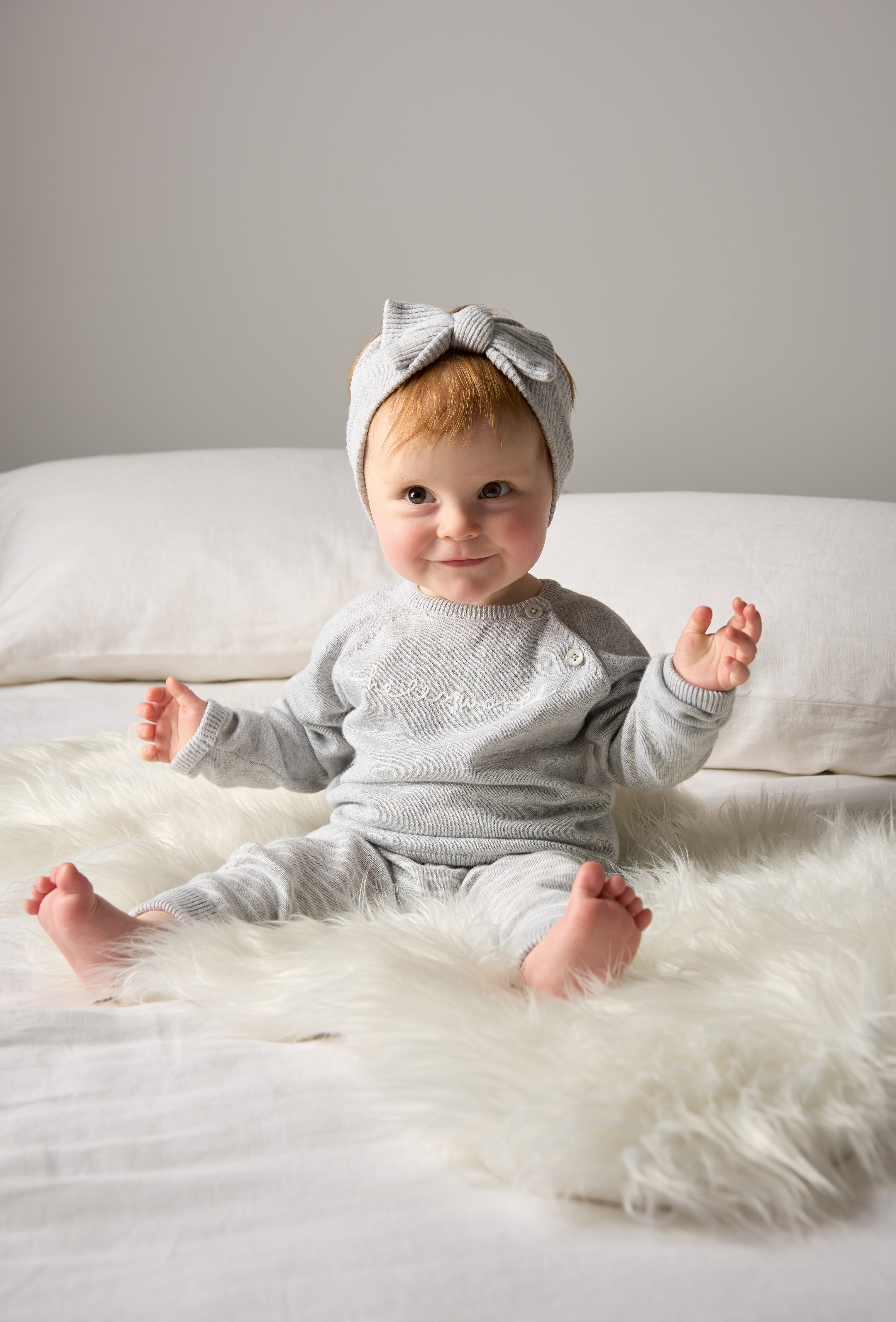 Hello World Knit Top & Trousers - Set Of 2 image number 7