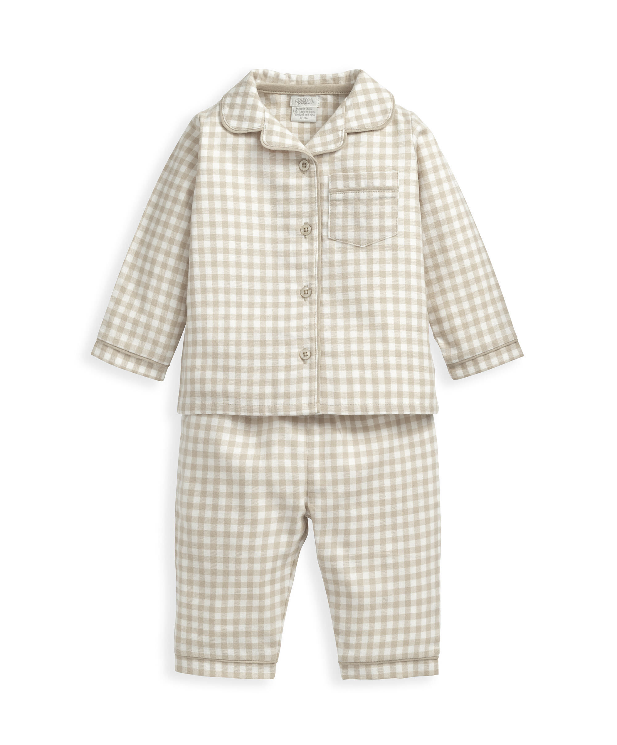 Sand Check Woven Pyjamas image number 2