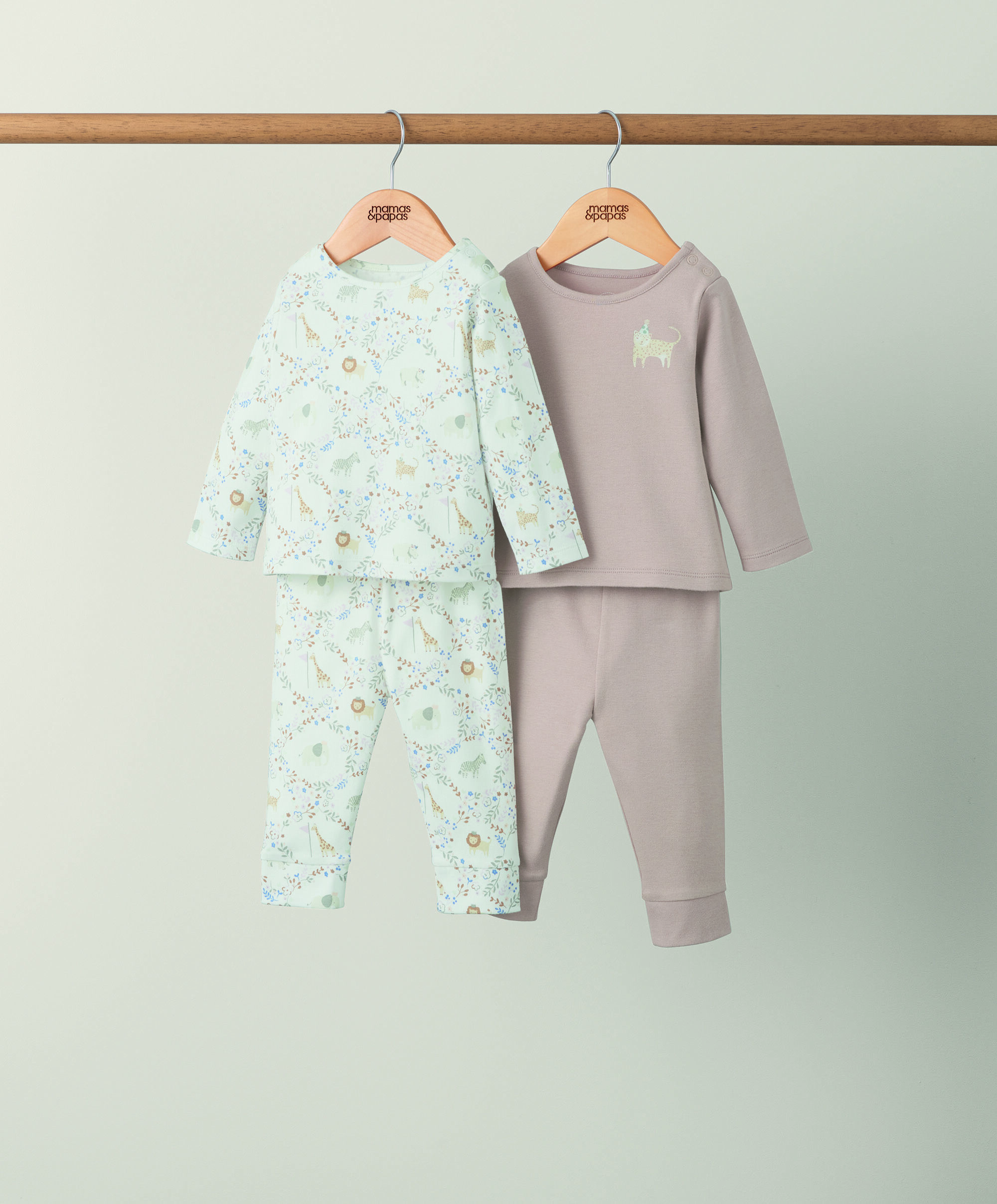 2 pack Safari Garden Party Jersey Pyjamas image number 1