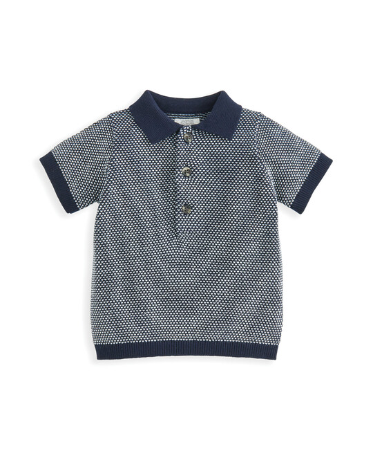 Piece Knit Polo Short Set - Main Image