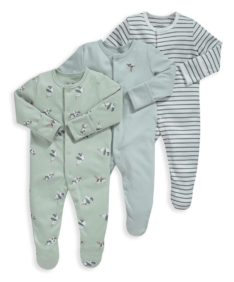 Panda Sleepsuits 3 Pack image number 1