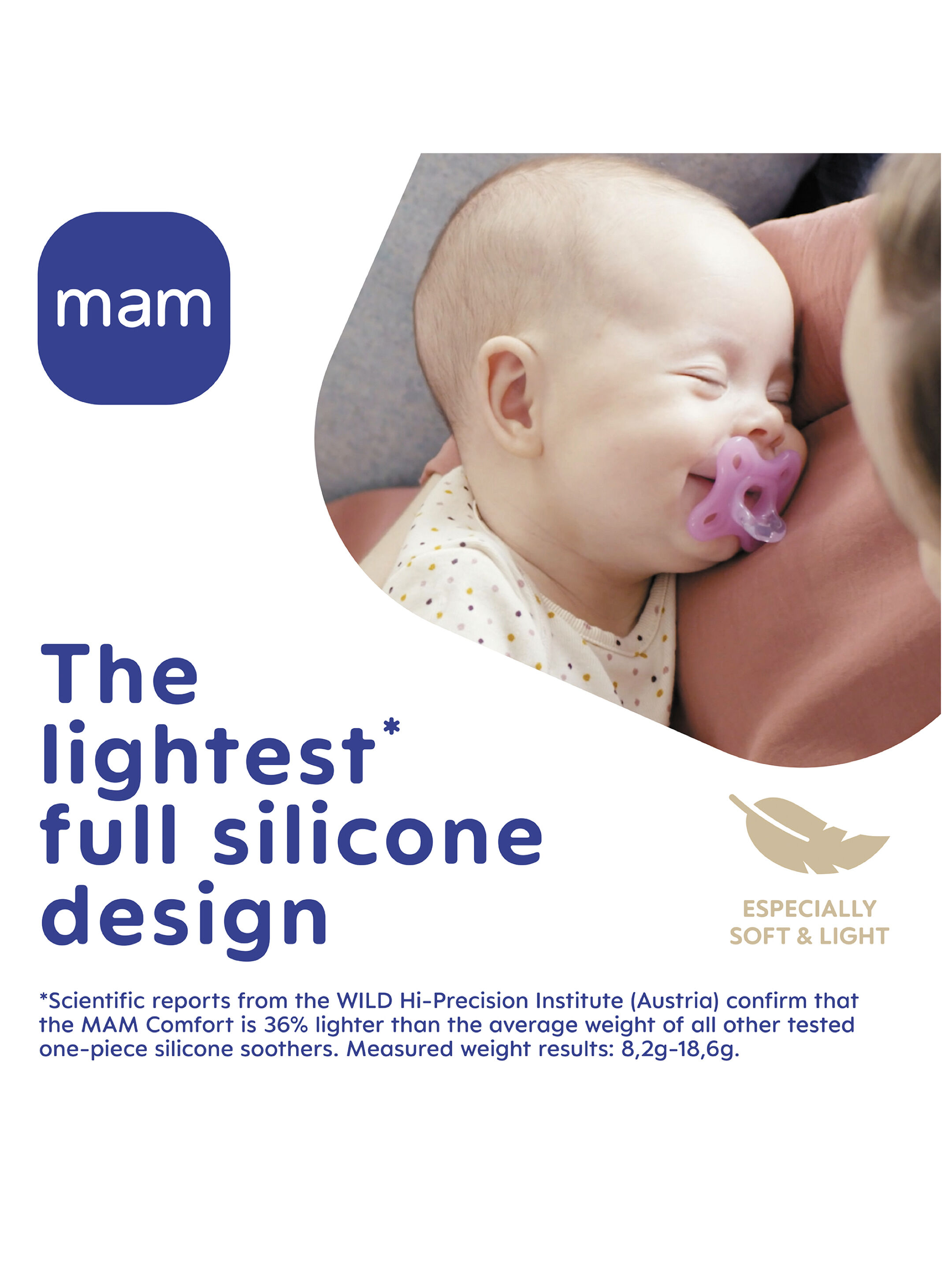 Mam Baby Comfort Silicone Pacifier - 0 - 3 M | Sealife Blue & Beige - Pack of 2 image number 7