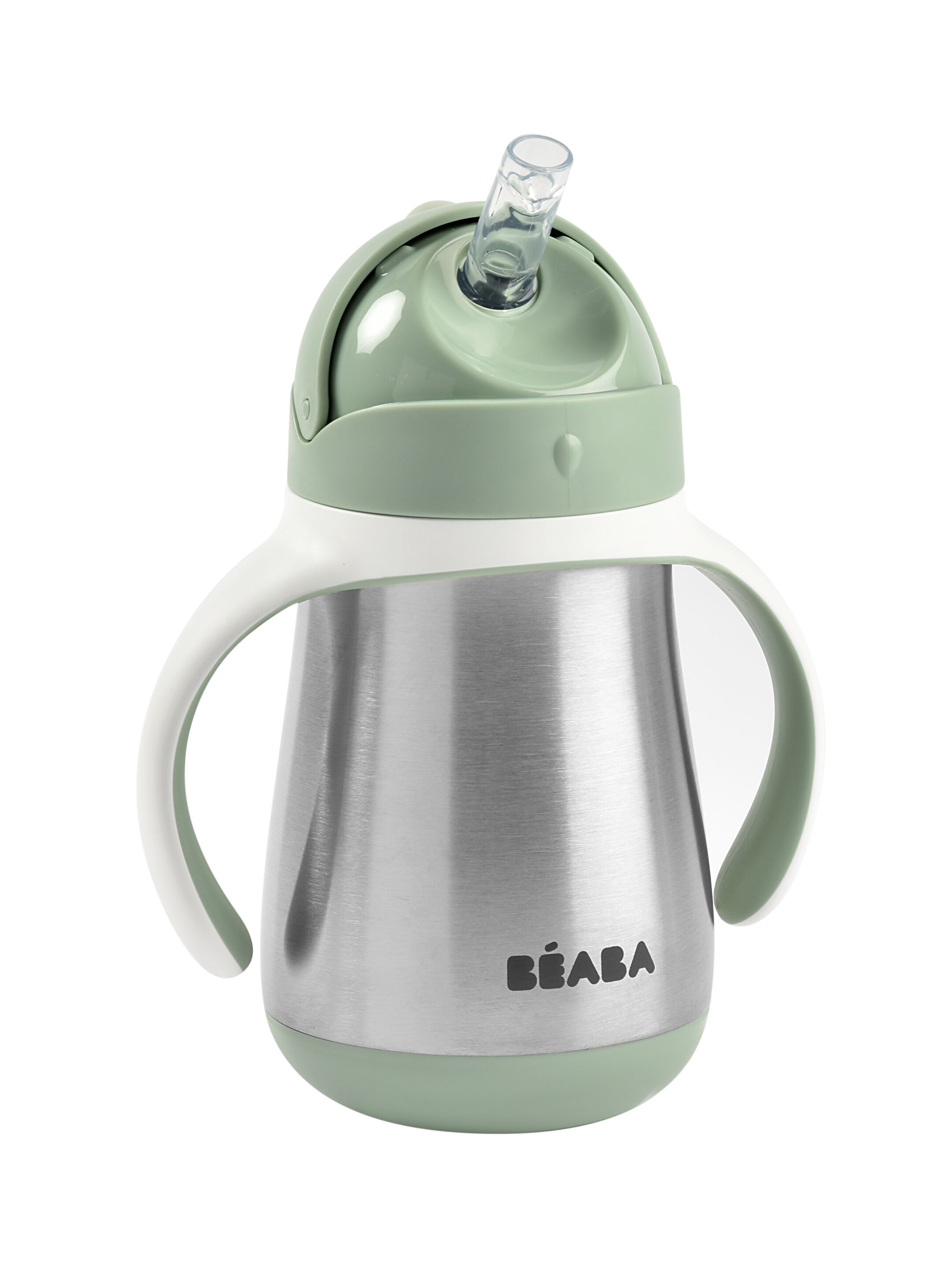 Beaba Stainless Steel Straw Cup - Sage Green image number 1